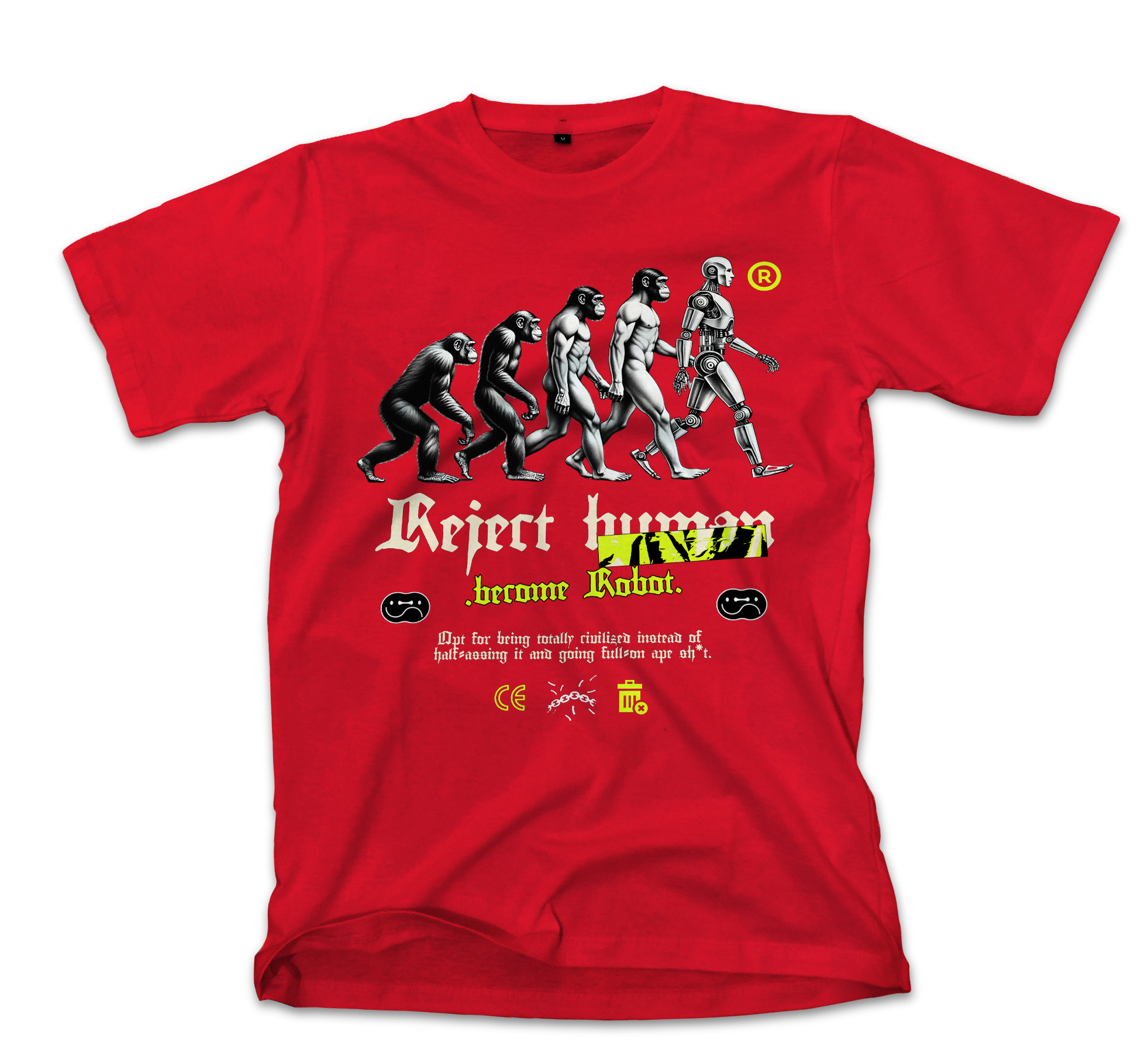 T-Shirt Reject Human Pop Culture Red