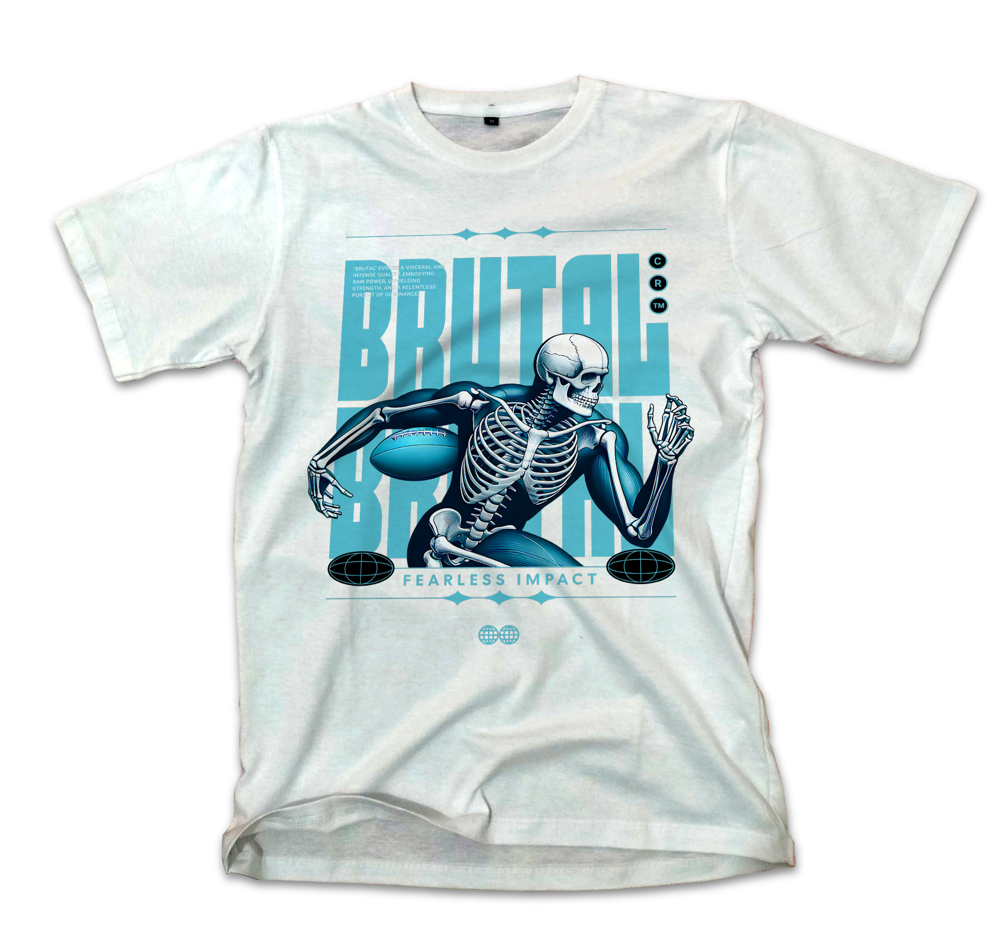 T-Shirt Rugby Skull Pop Culture White