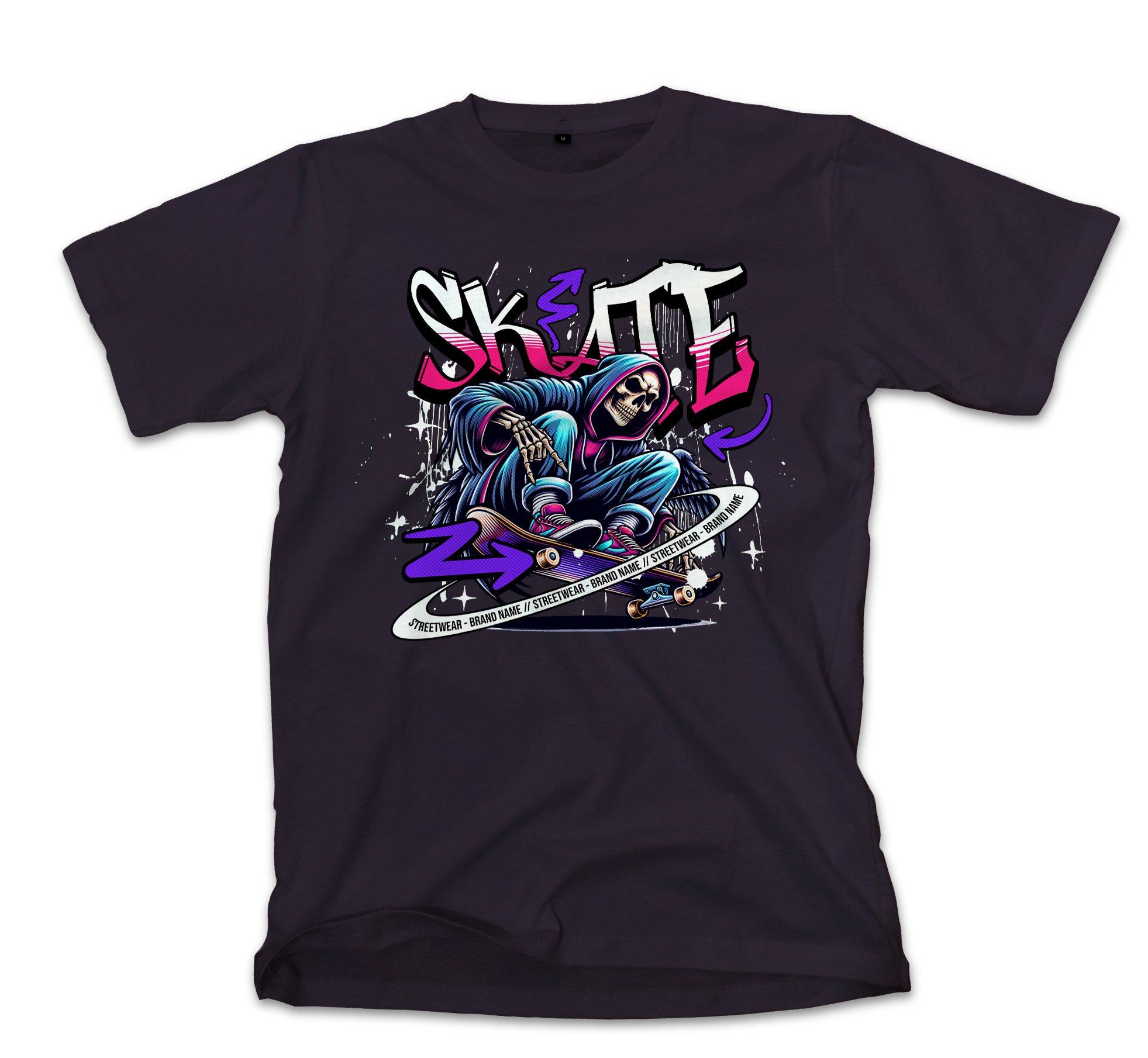 T-Shirt Skate Pop Culture Black