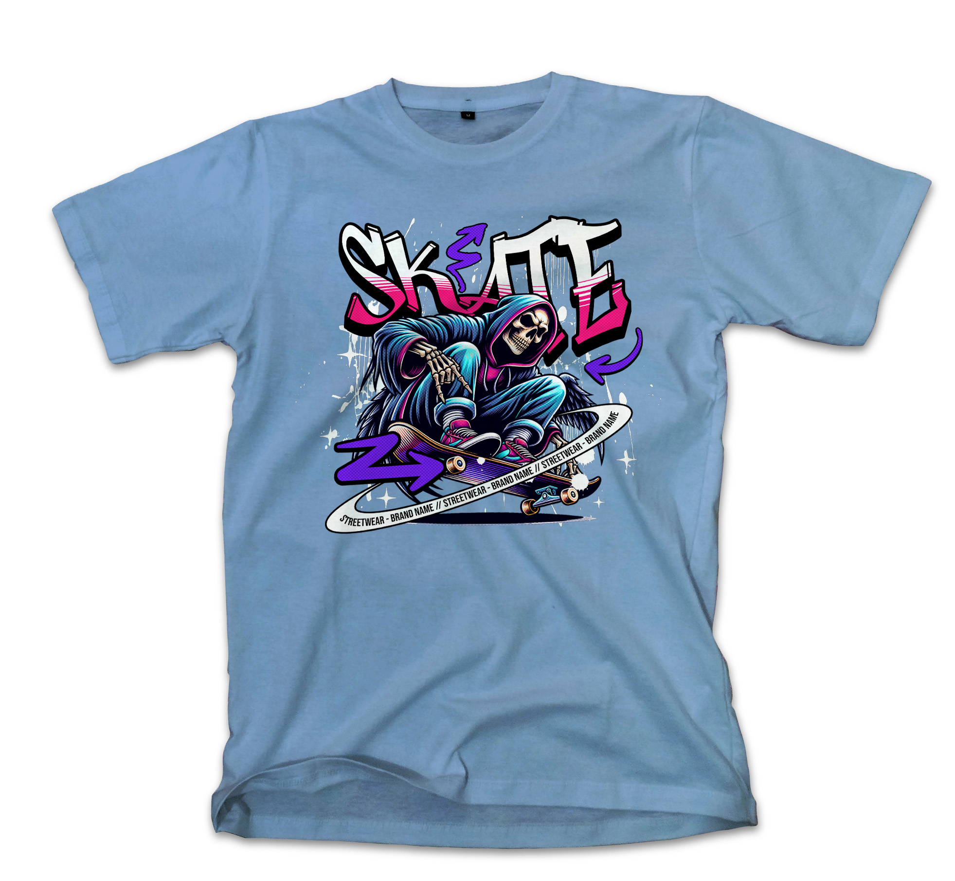 T-Shirt Skate Pop Culture Carolina Blue