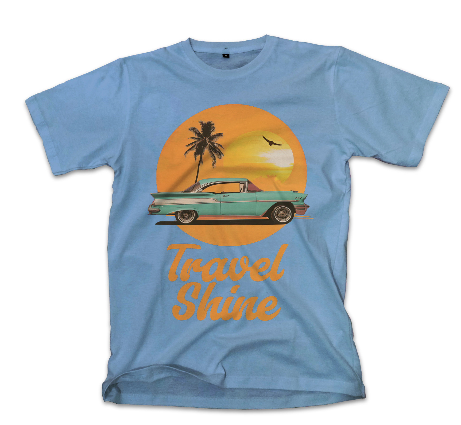 T-Shirt Summer Shine Travel Pop Culture Carolina Blue