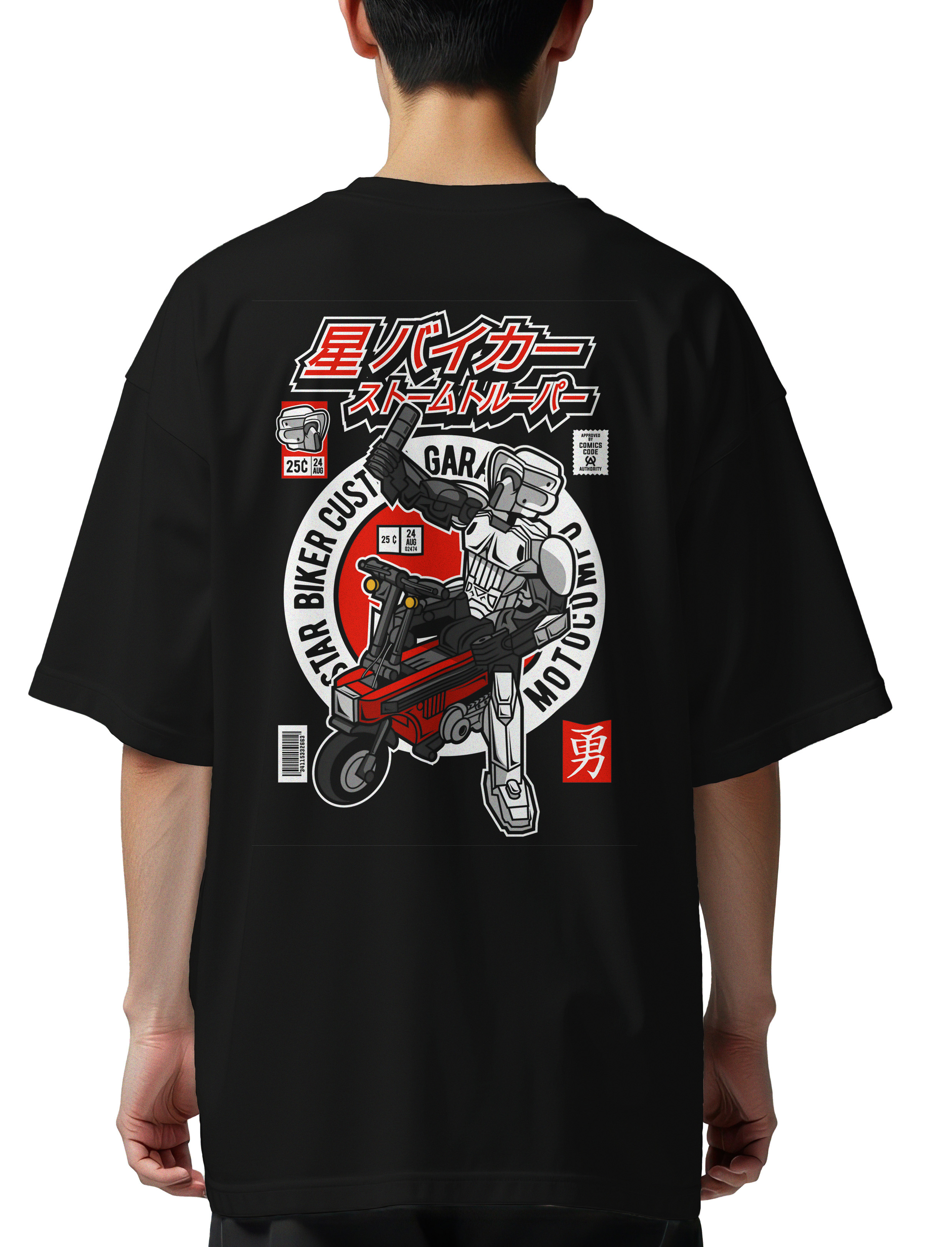 Oversized T-Shirt Motocompo Pop Culture Black