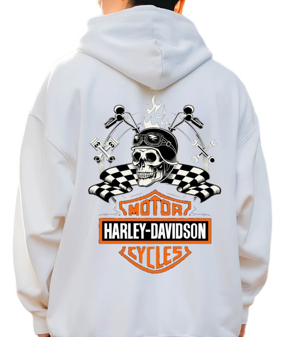 Hoodie Motor Cycles Hd Pop Culture White