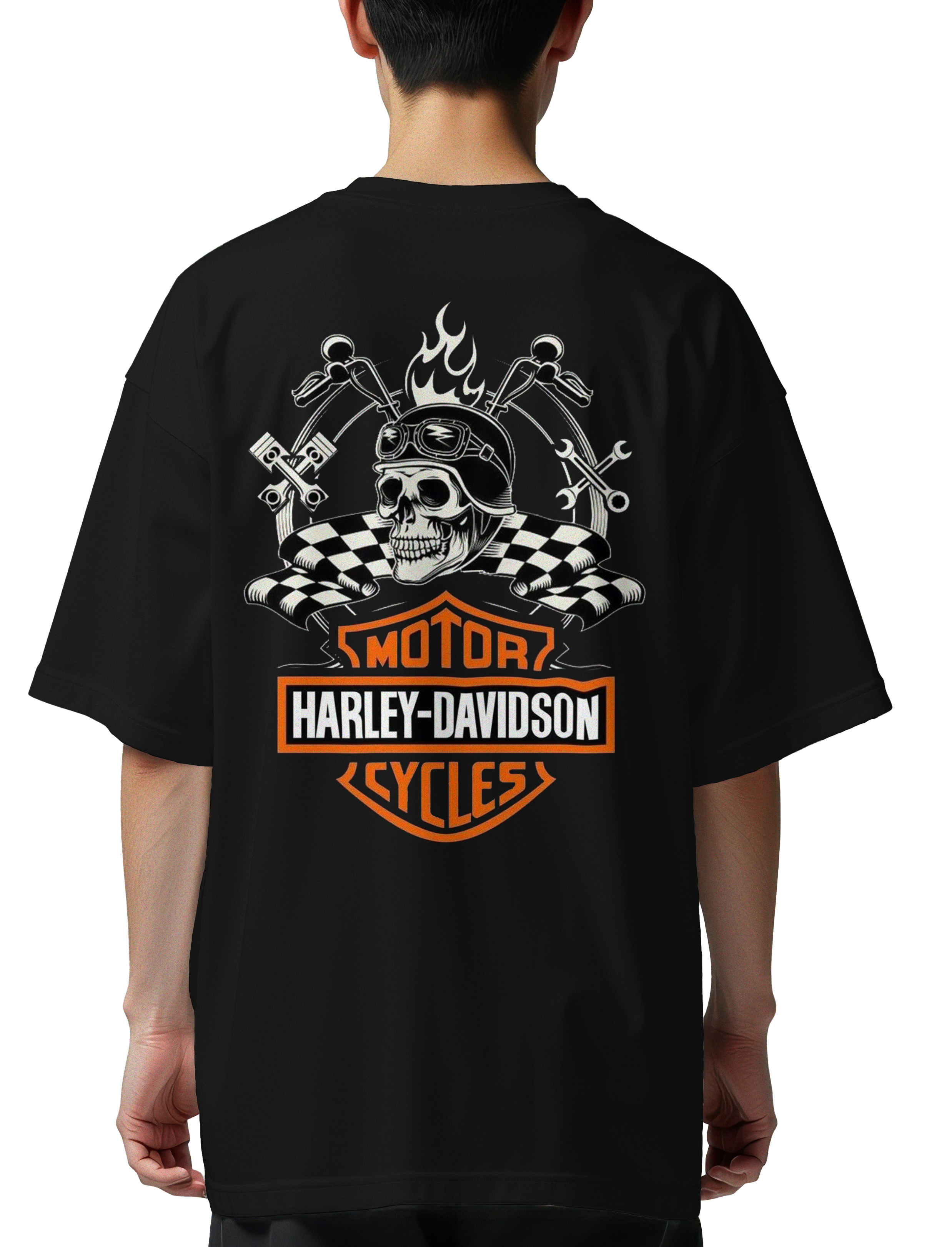 Oversized T-Shirt Motor Cycles Hd Pop Culture Black