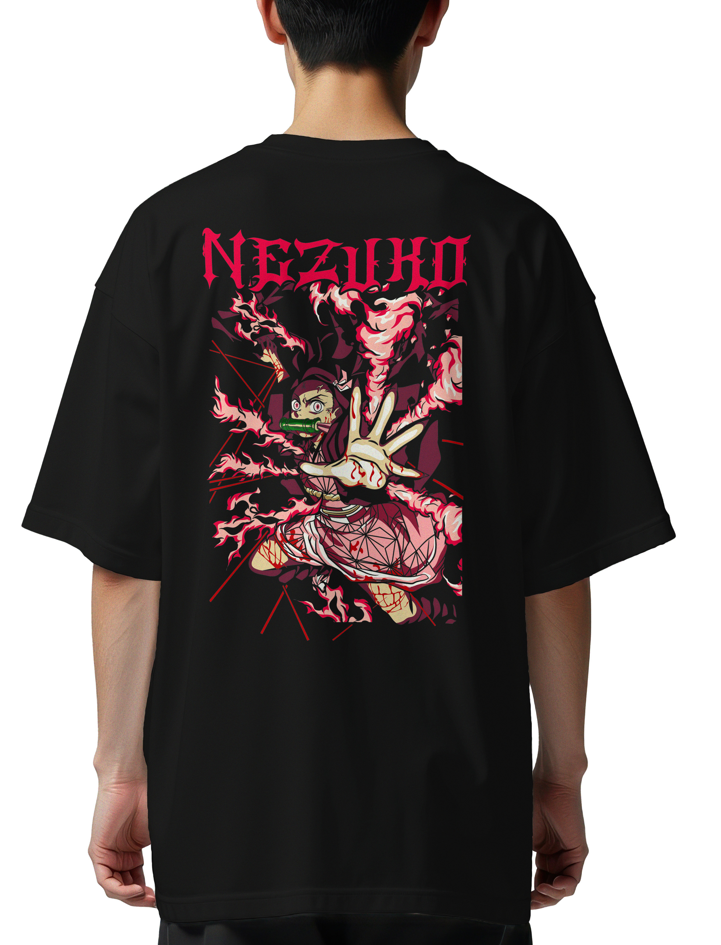 Oversized T-Shirt Nezuko Kamado Slayer Anime Pop Culture Black