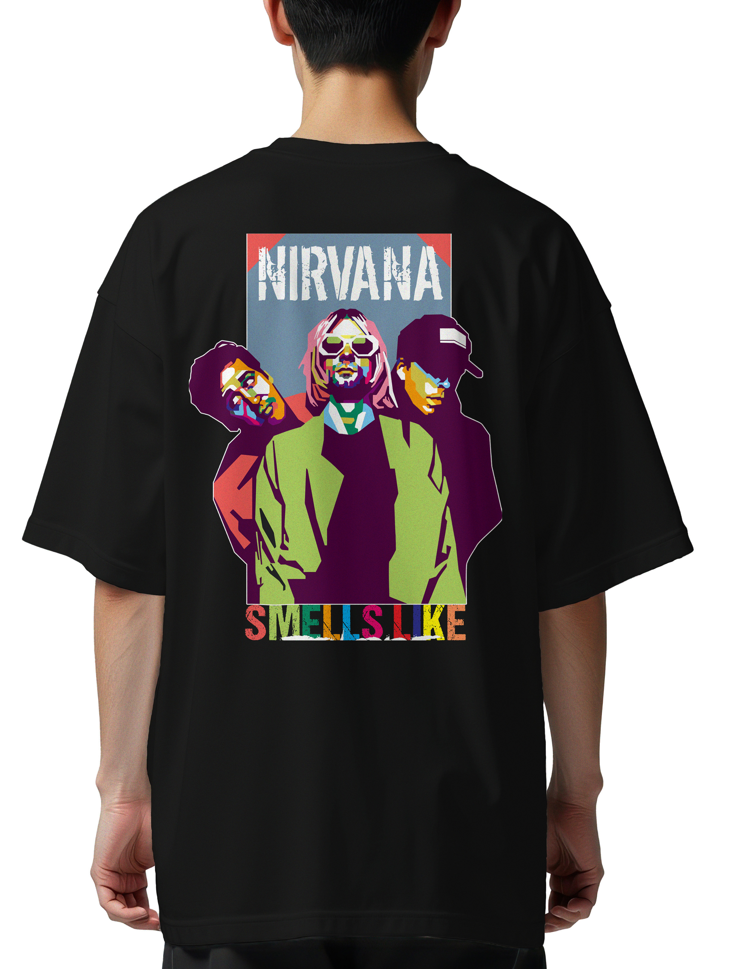 Oversized T-Shirt Nirvana Art1 Rock Avenue Black