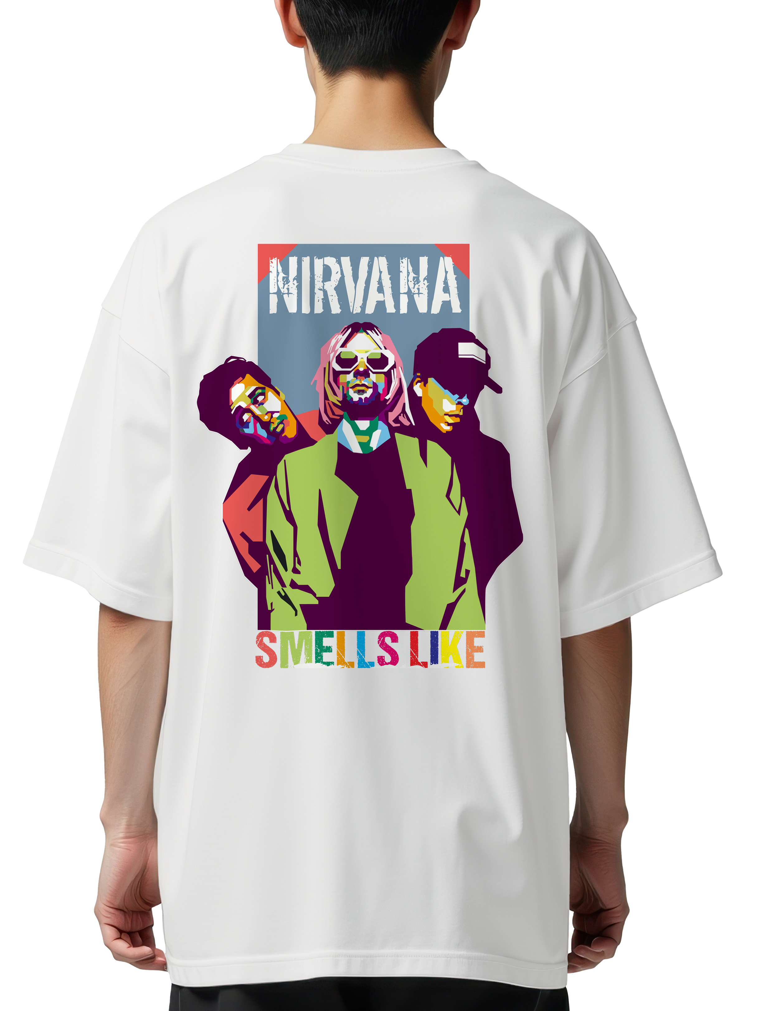 Oversized T-Shirt Nirvana Art1 Rock Avenue White