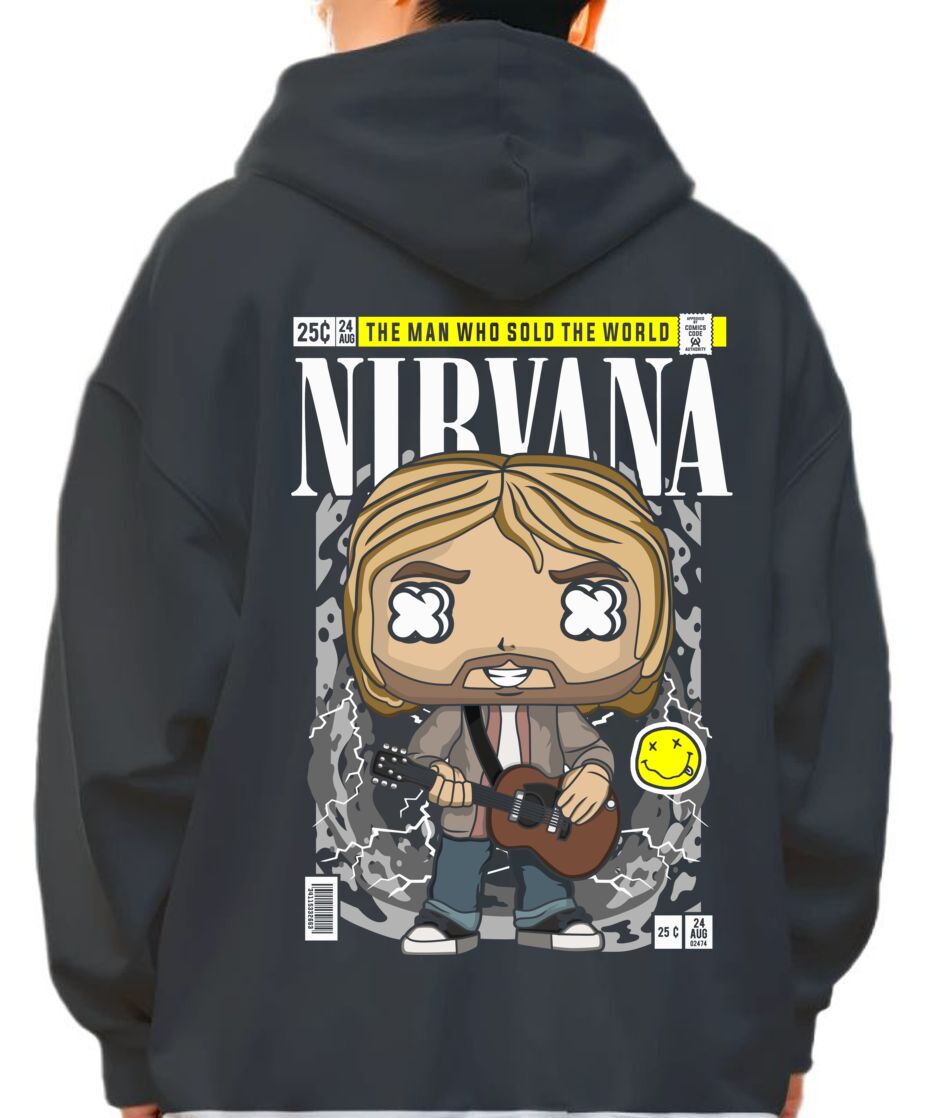 Hoodie Nirvana Kurt Cobain Pop Culture Black