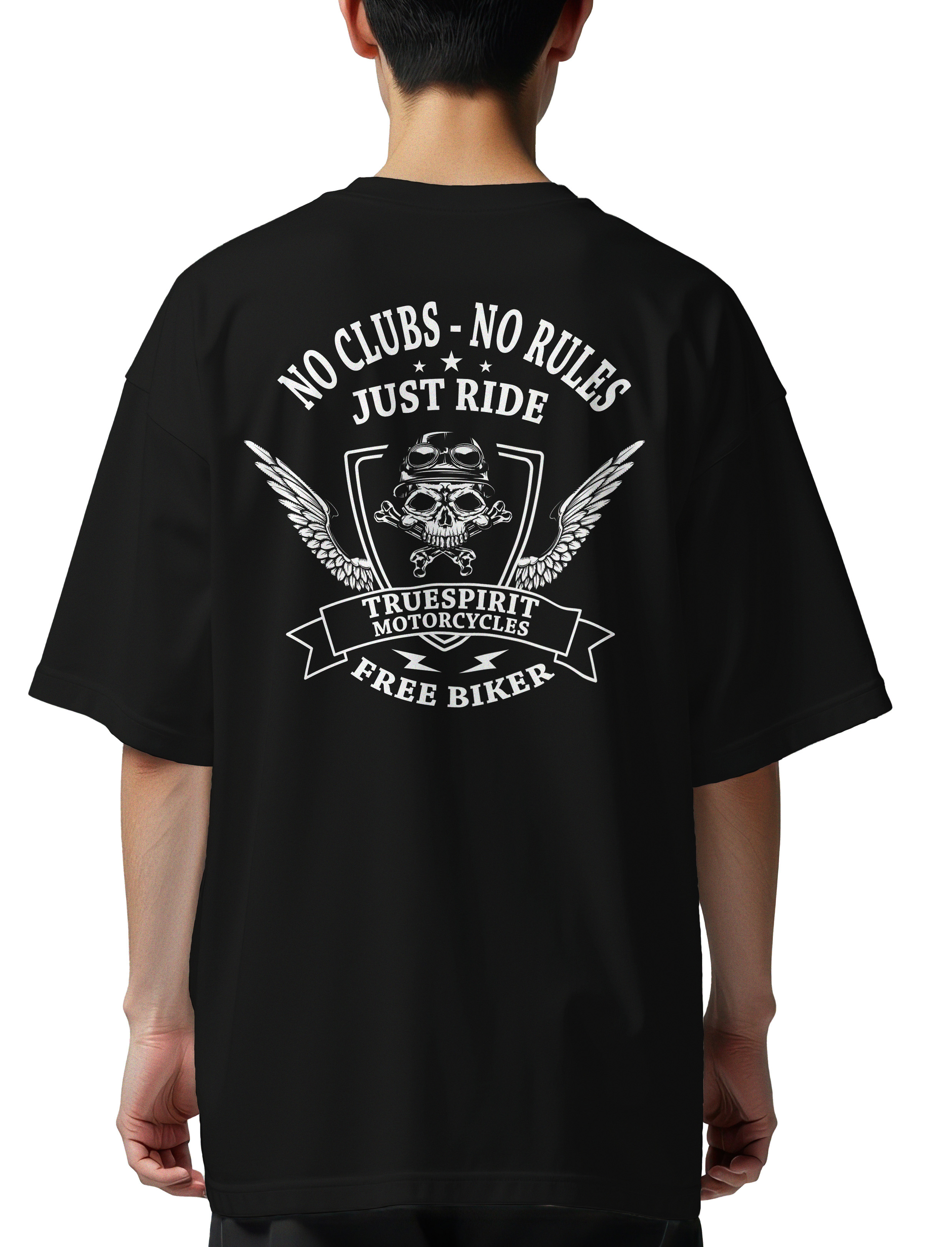 Oversized T-Shirt No clubs no rules Pop Culture Black