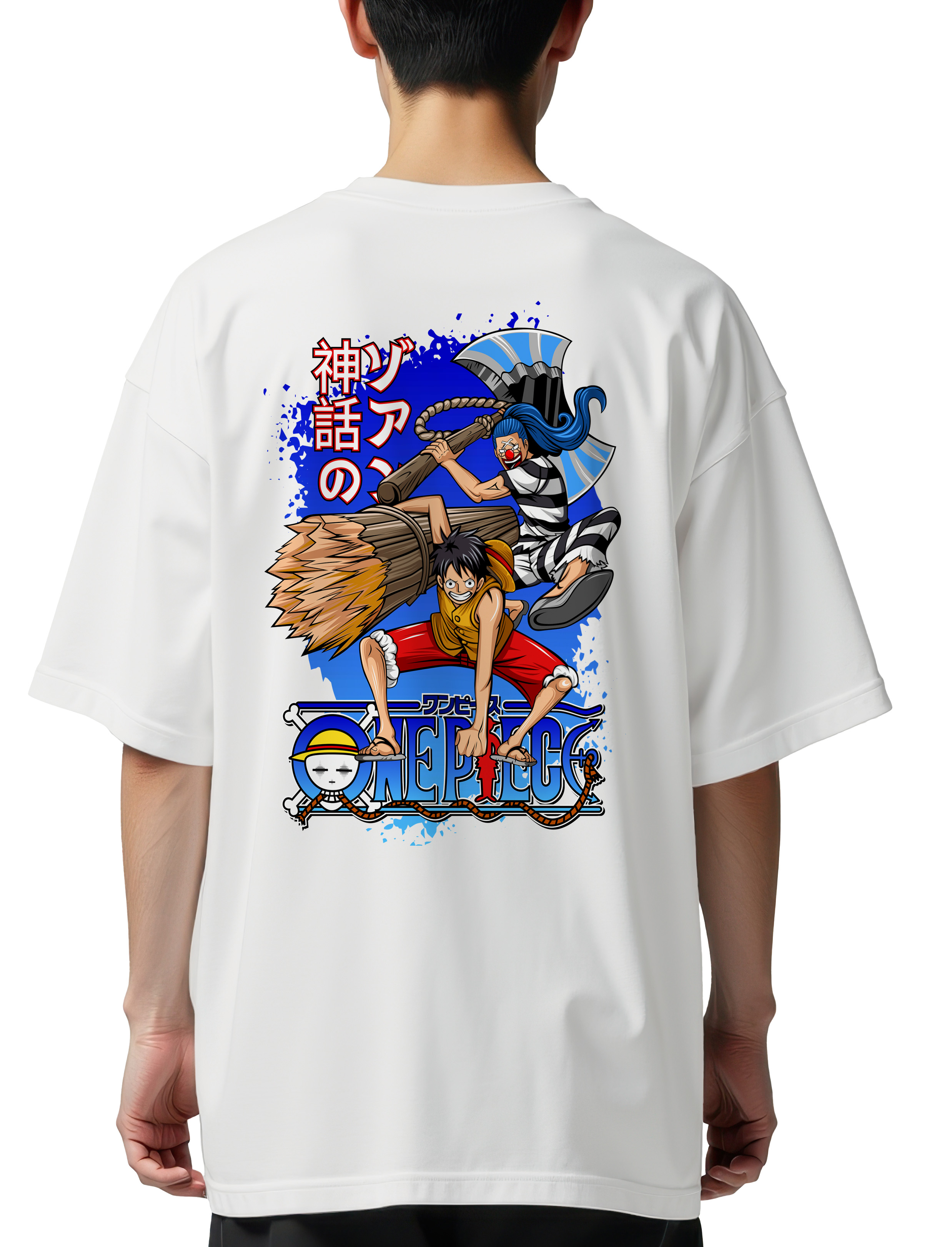 Oversized T-Shirt One Piece 2d D Pop Culture White