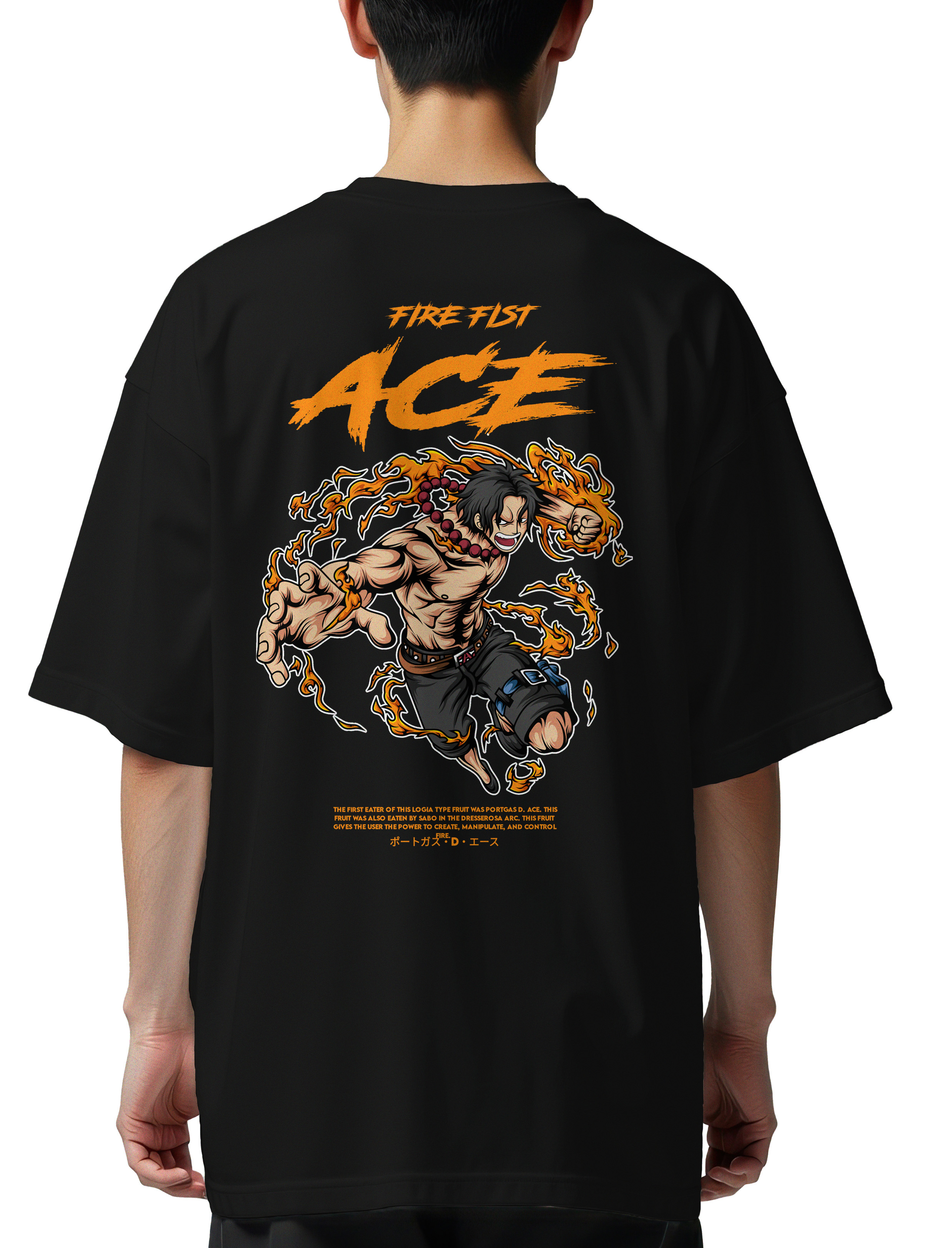 Oversized T-Shirt One Piece Ace Pop Culture Black