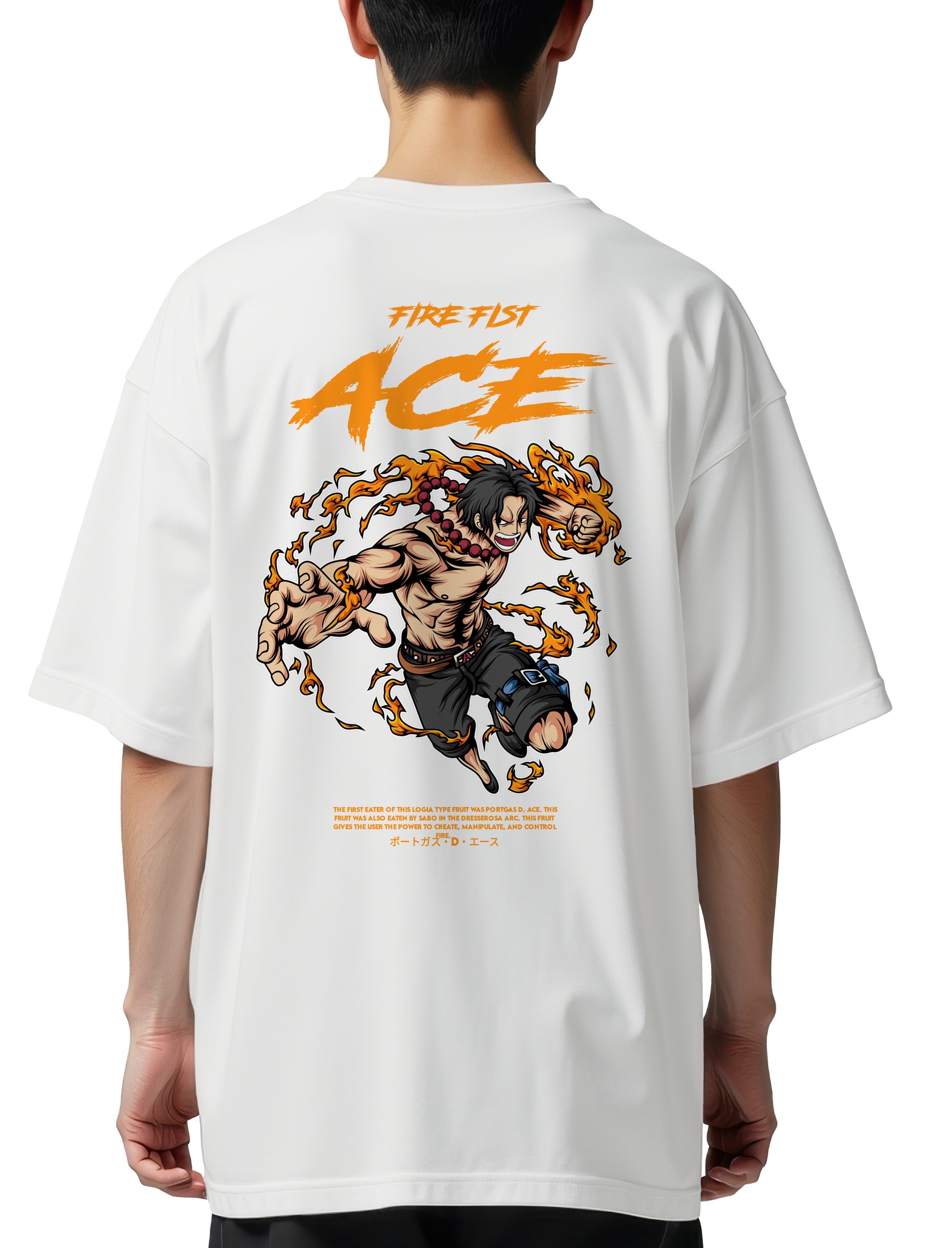 Oversized T-Shirt One Piece Ace Pop Culture White