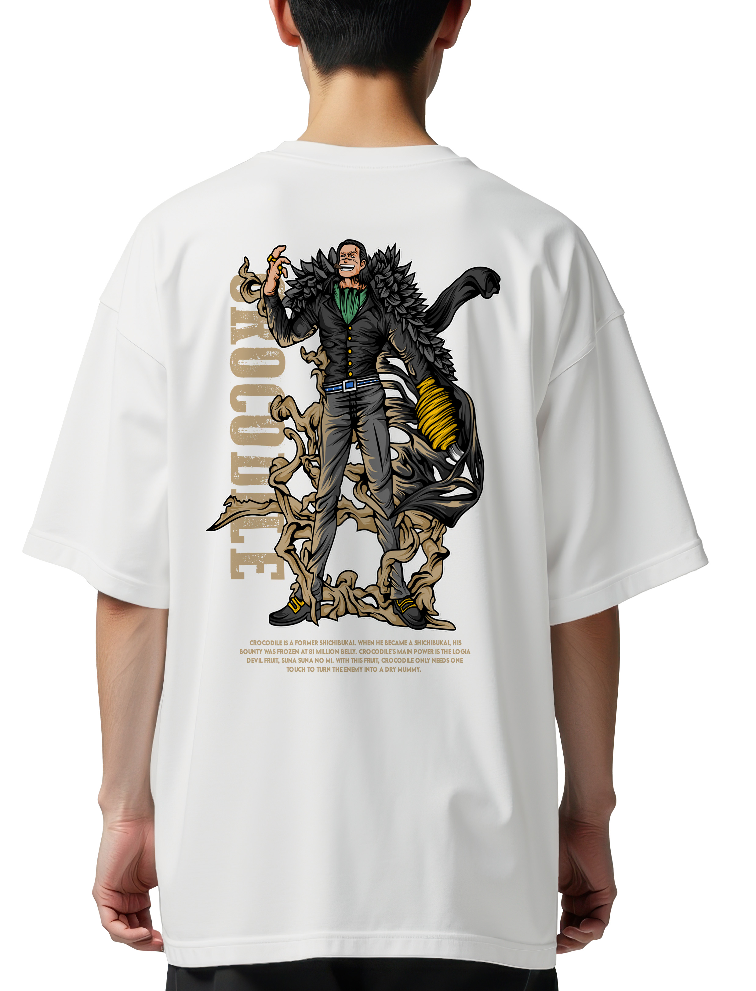 Oversized T-Shirt One Piece Crocodile Pop Culture White