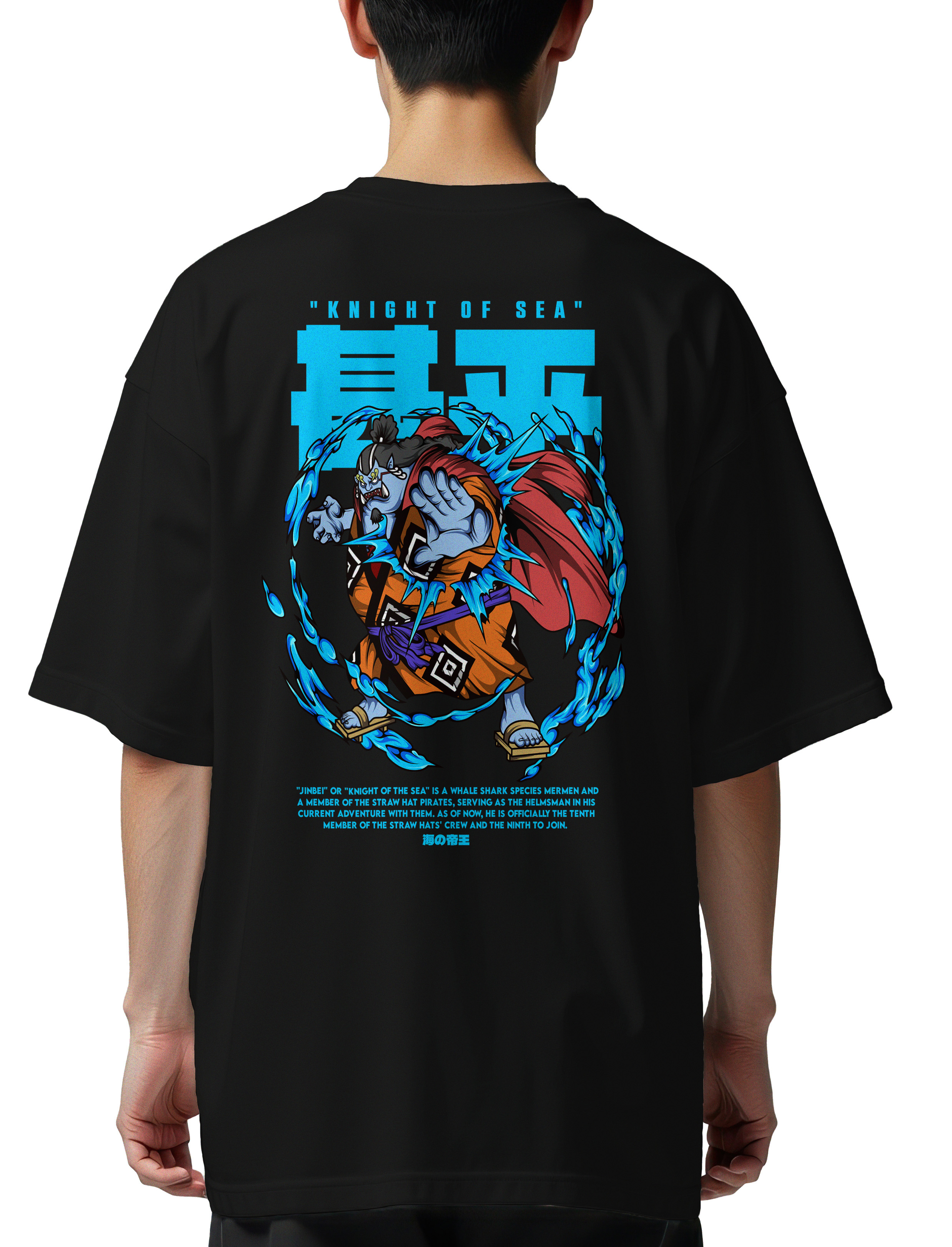 Oversized T-Shirt One Piece Jinbei Pop Culture Black