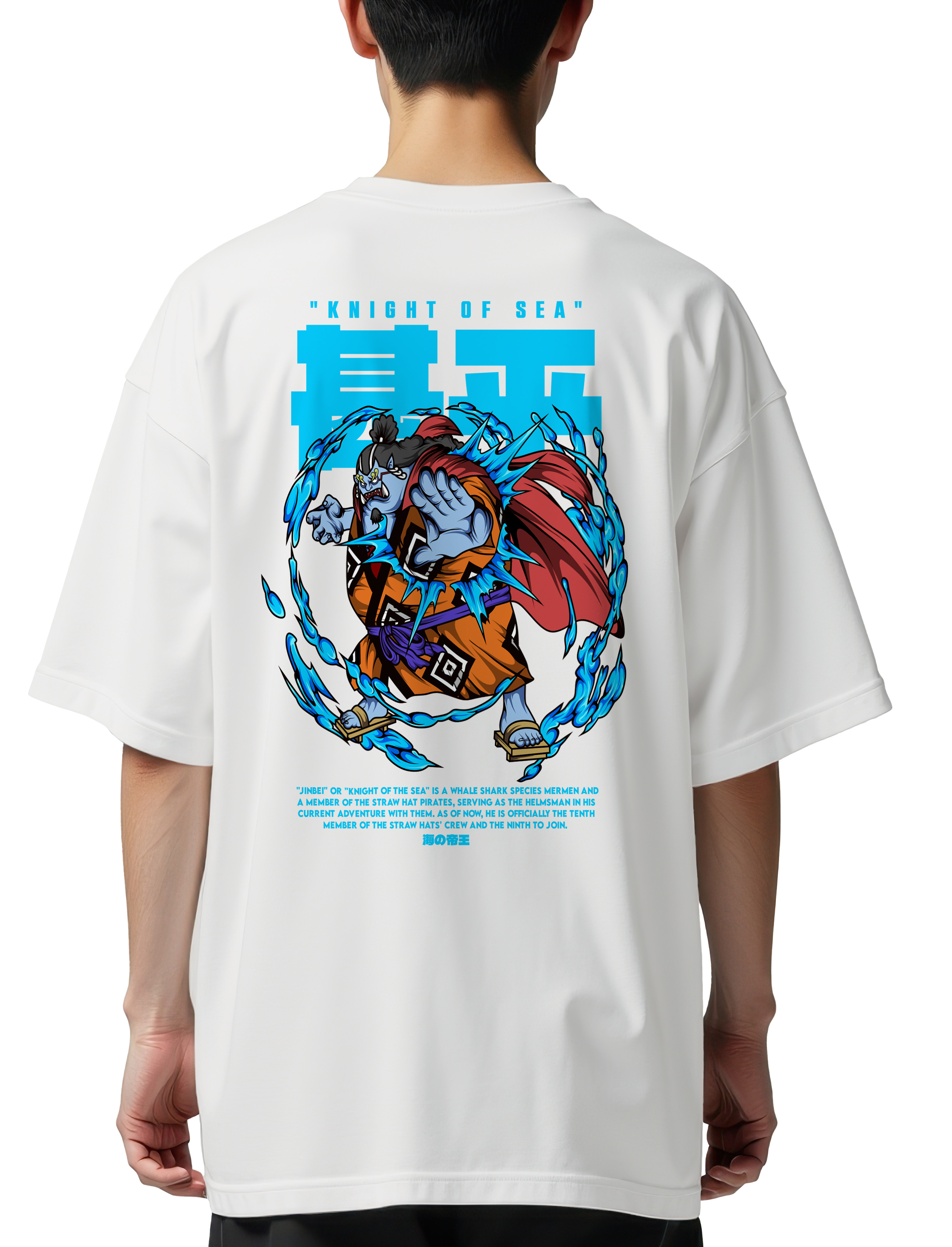 Oversized T-Shirt One Piece Jinbei Pop Culture White