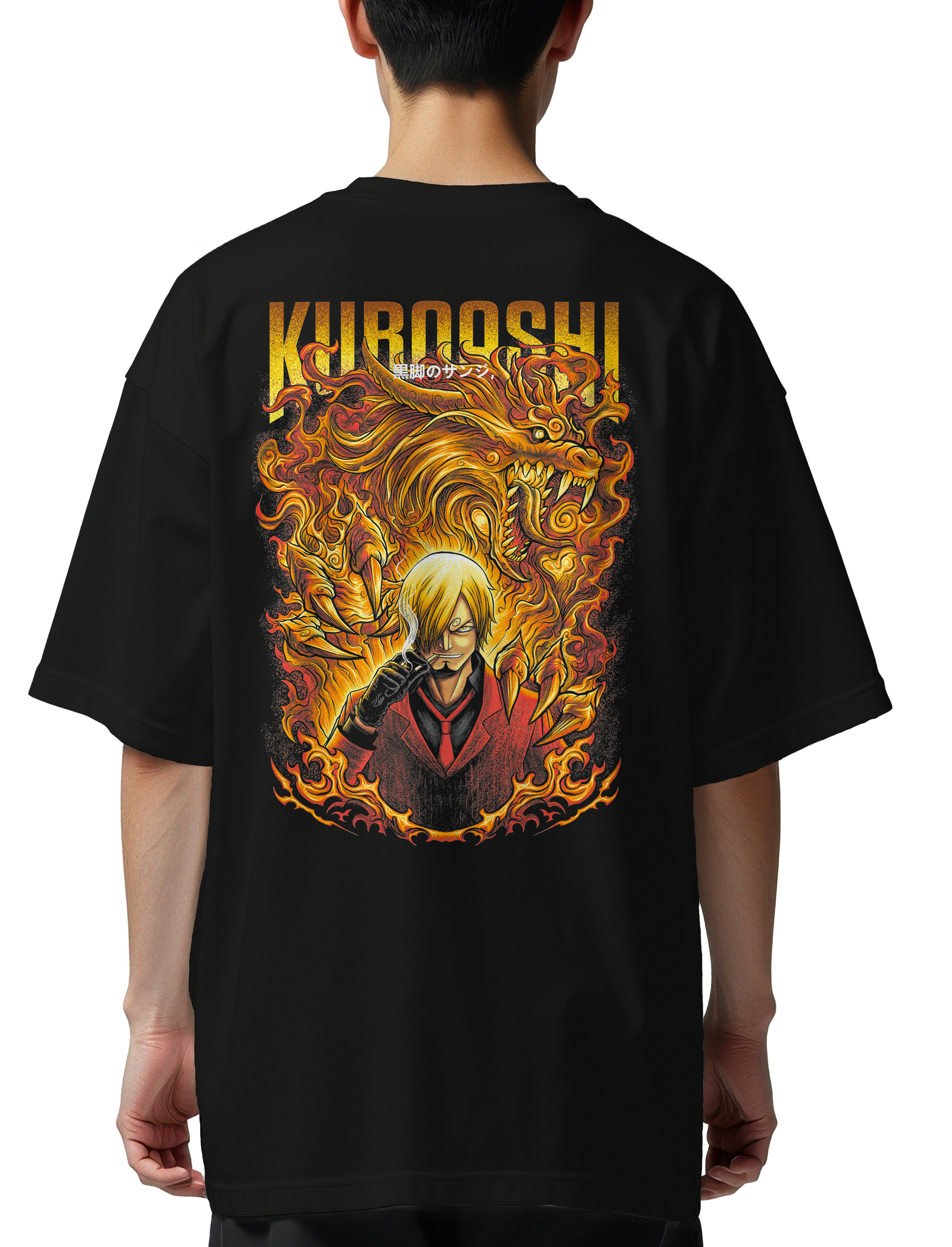Oversized T-Shirt One Piece Kuroashi no Sanji Pop Culture Black