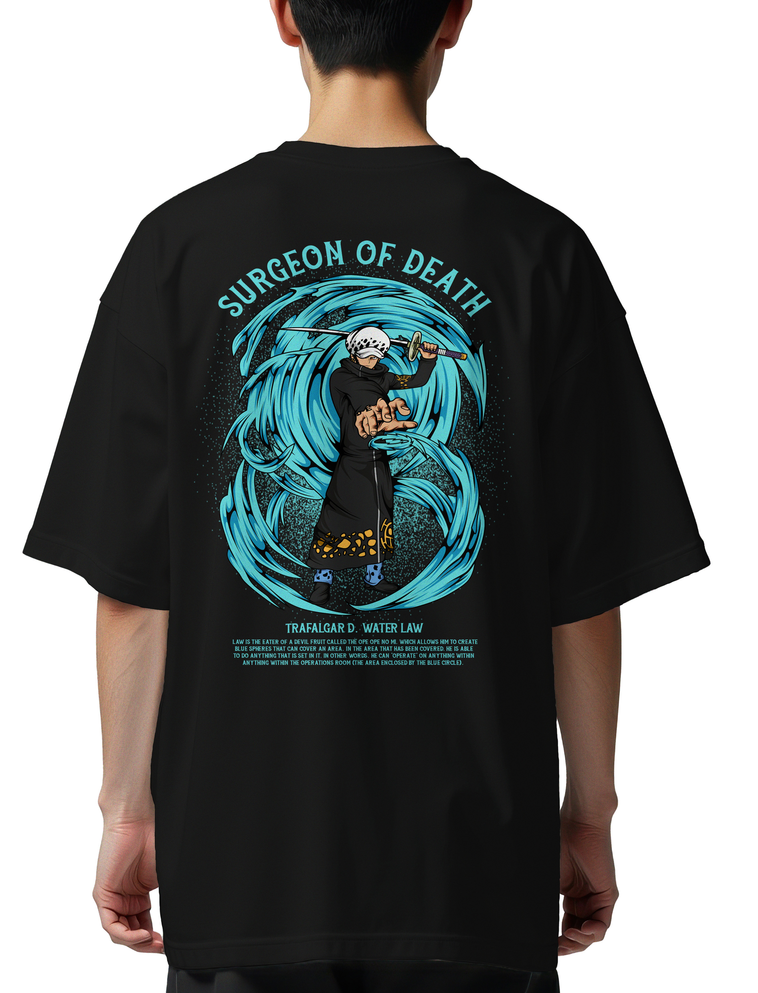 Oversized T-Shirt One Piece Law Pop Culture Black