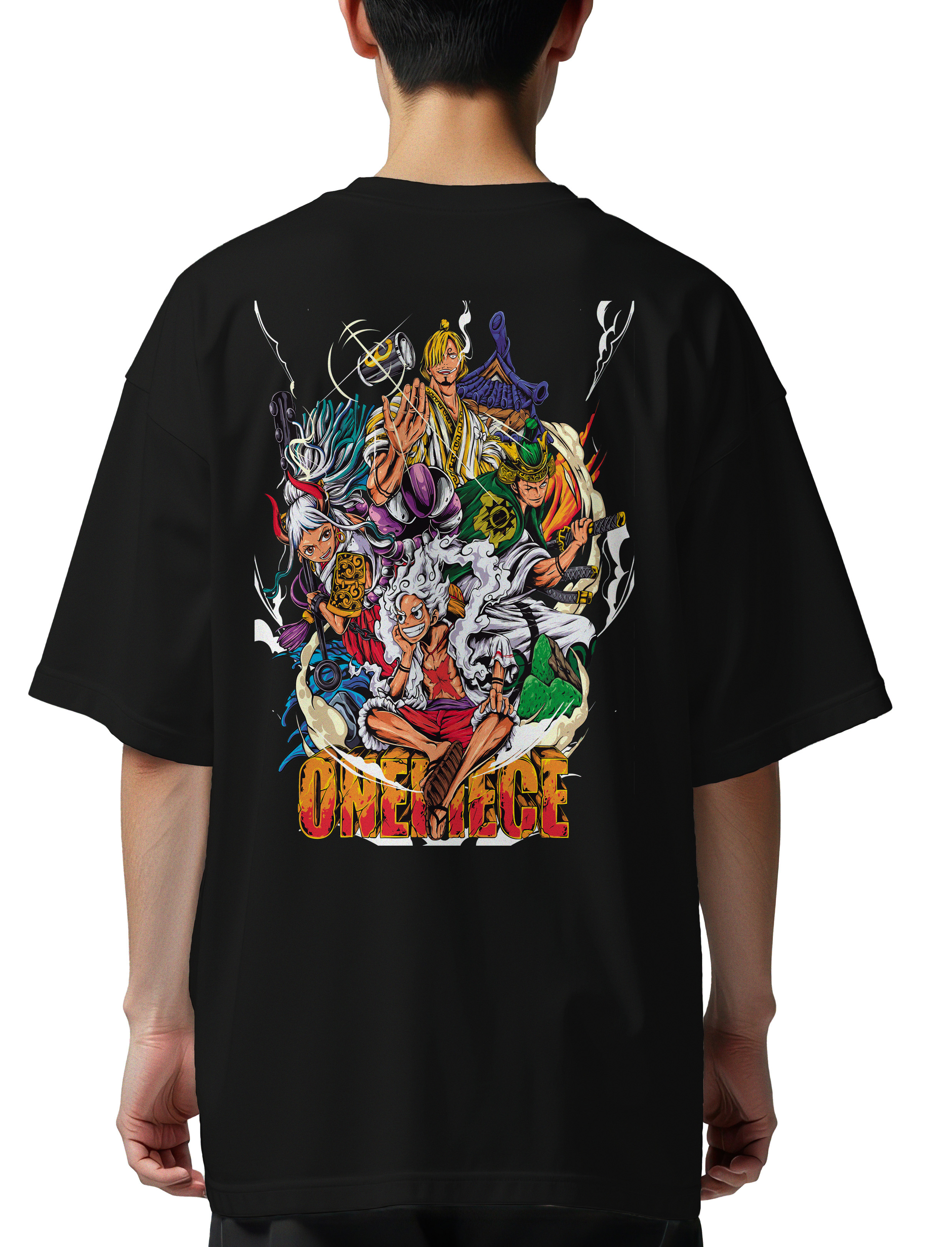 Oversized T-Shirt One Piece Lets Go Pop Culture Black