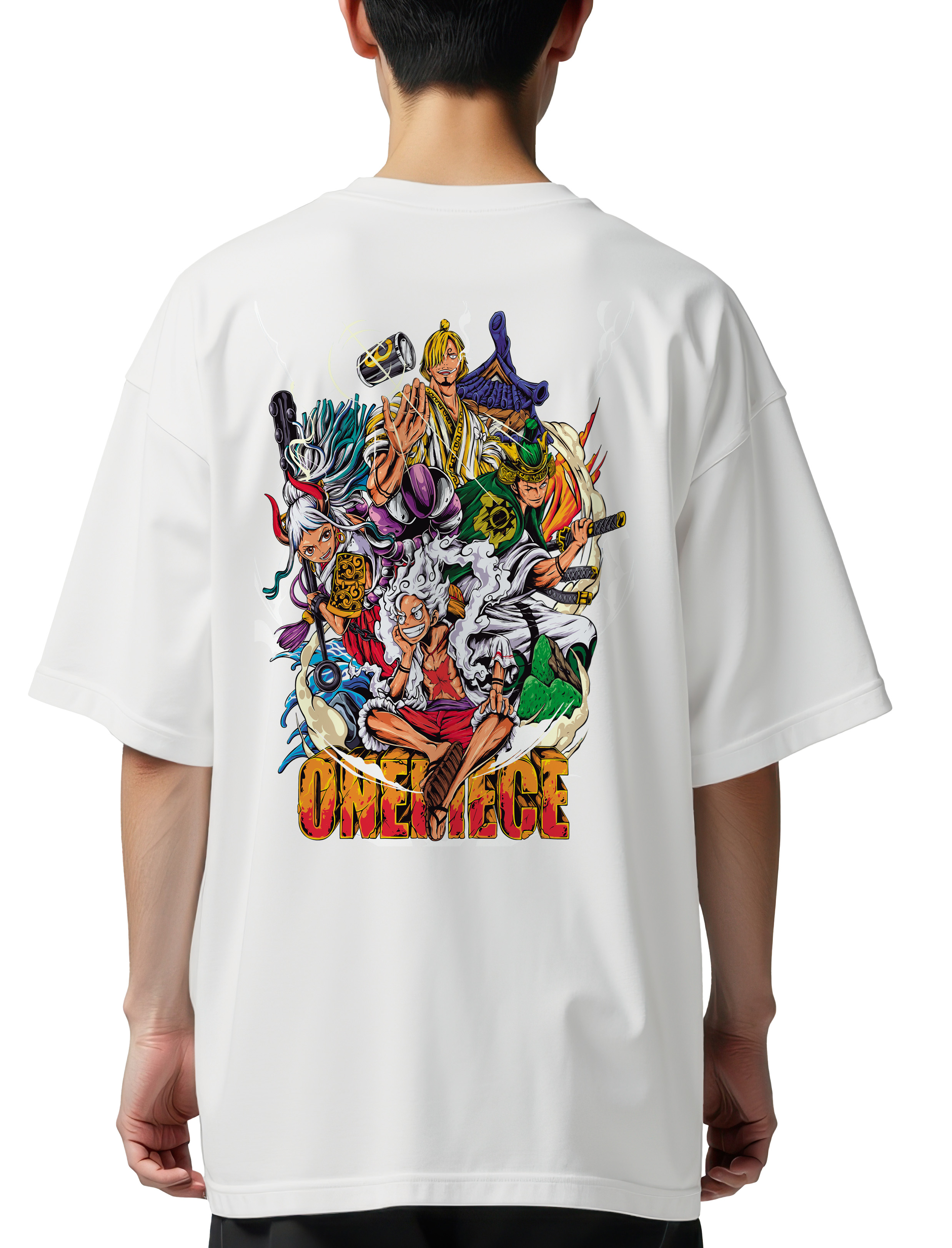Oversized T-Shirt One Piece Lets Go Pop Culture White