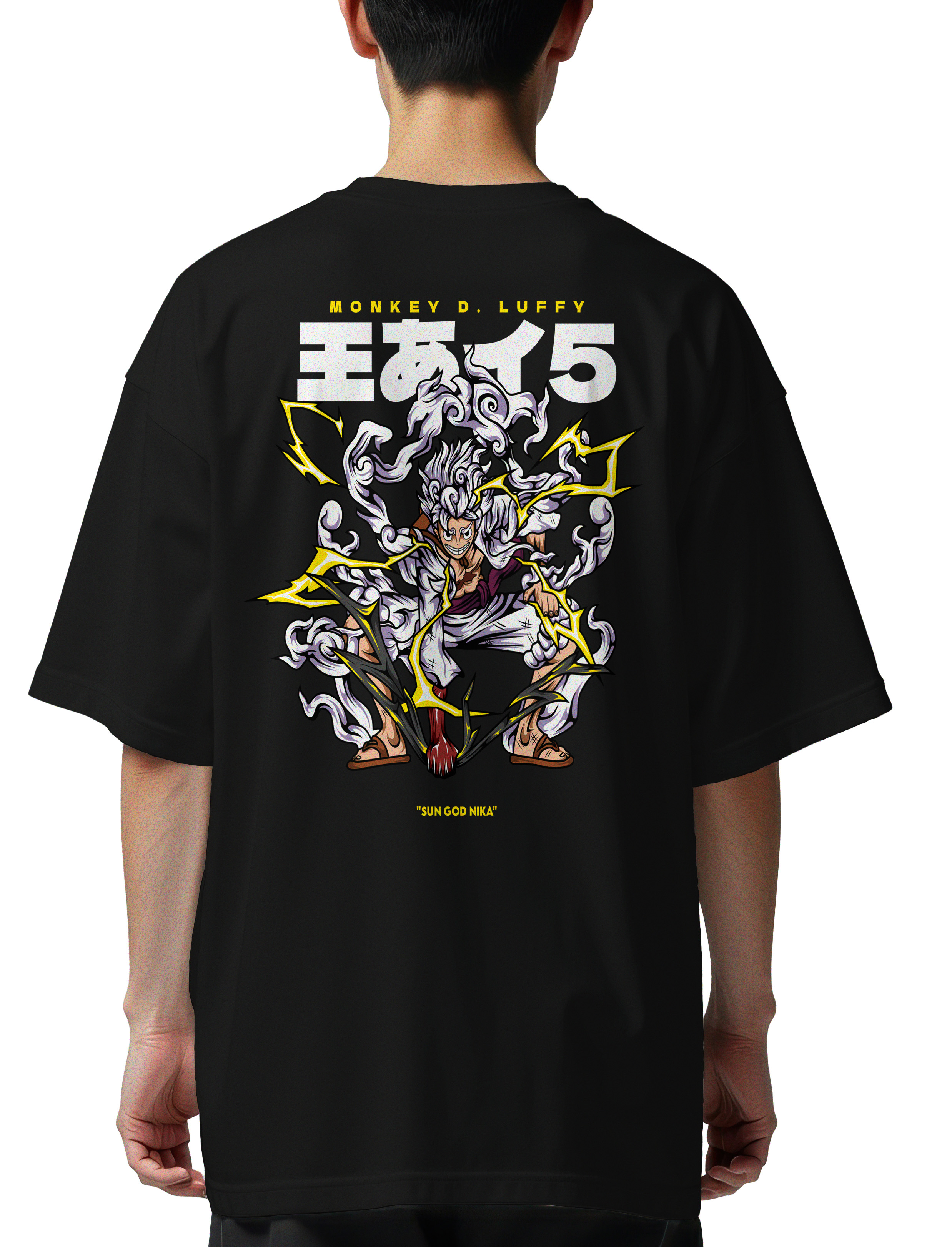 Oversized T-Shirt One Piece Luffy Gear 5 Pop Culture Black