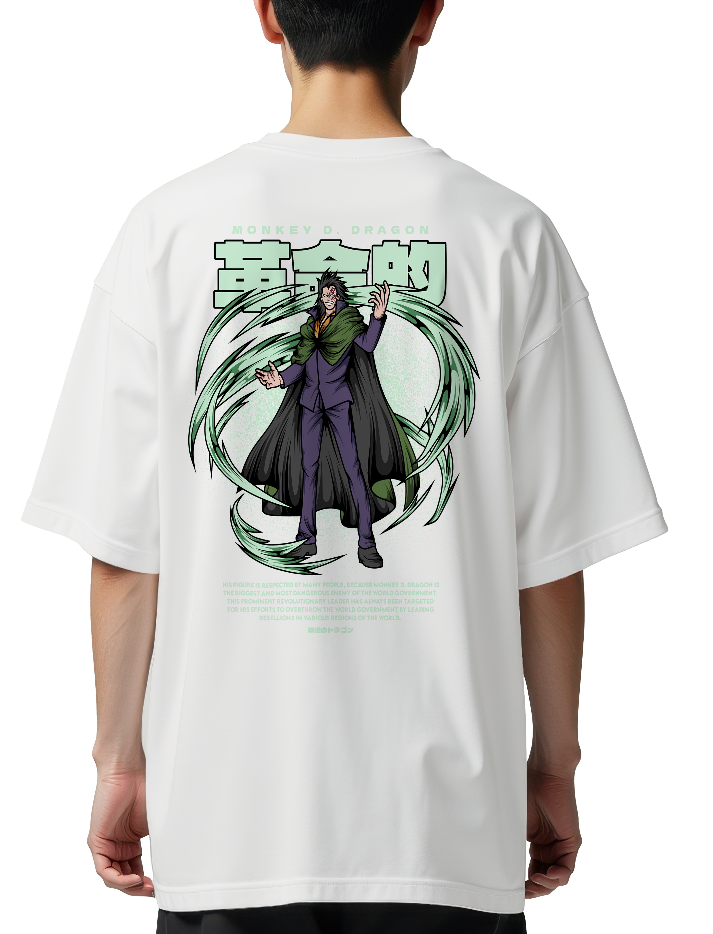 Oversized T-Shirt One Piece Monkey D. Dragon Pop Culture White
