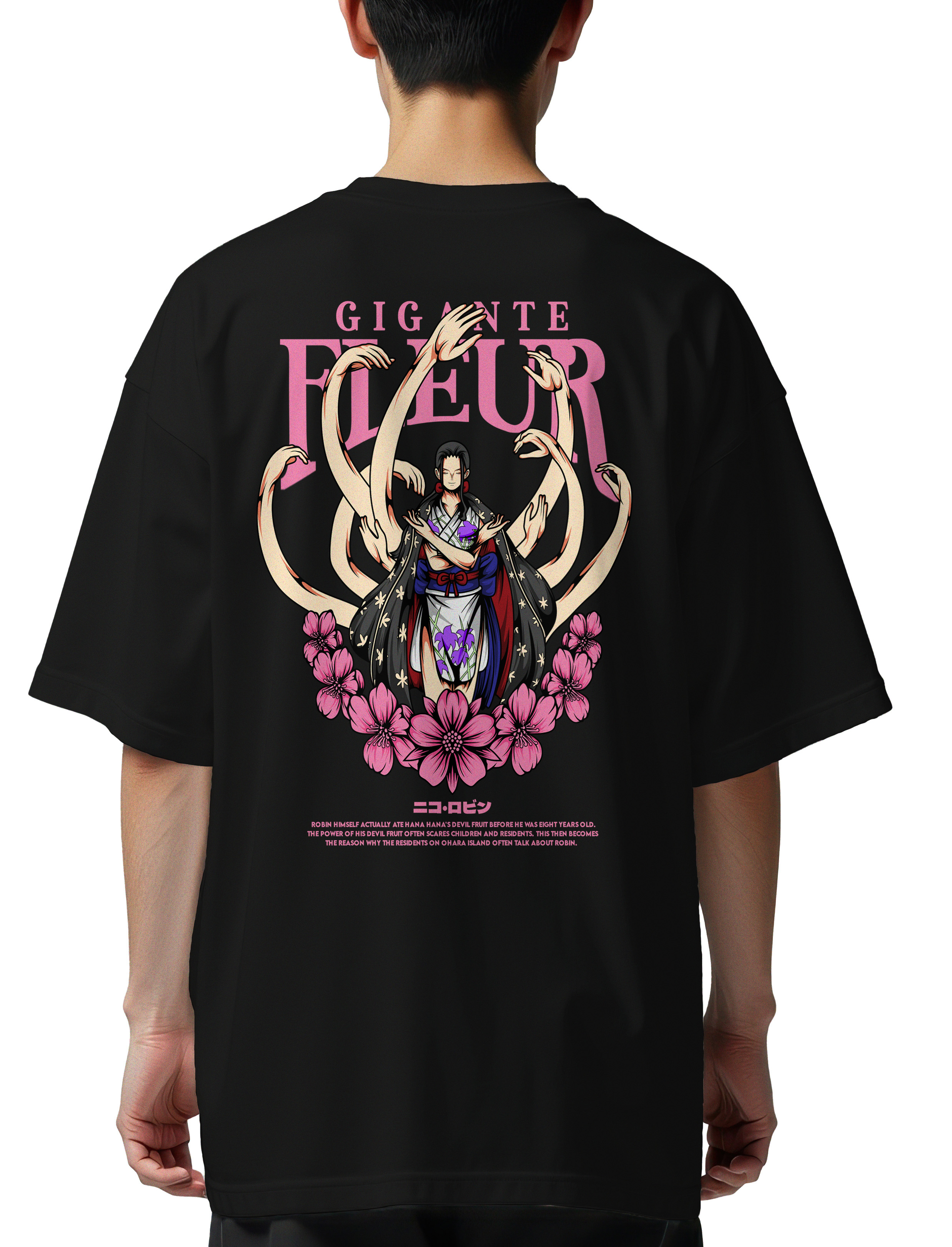 Oversized T-Shirt One Piece Nico Robin Pop Culture Black