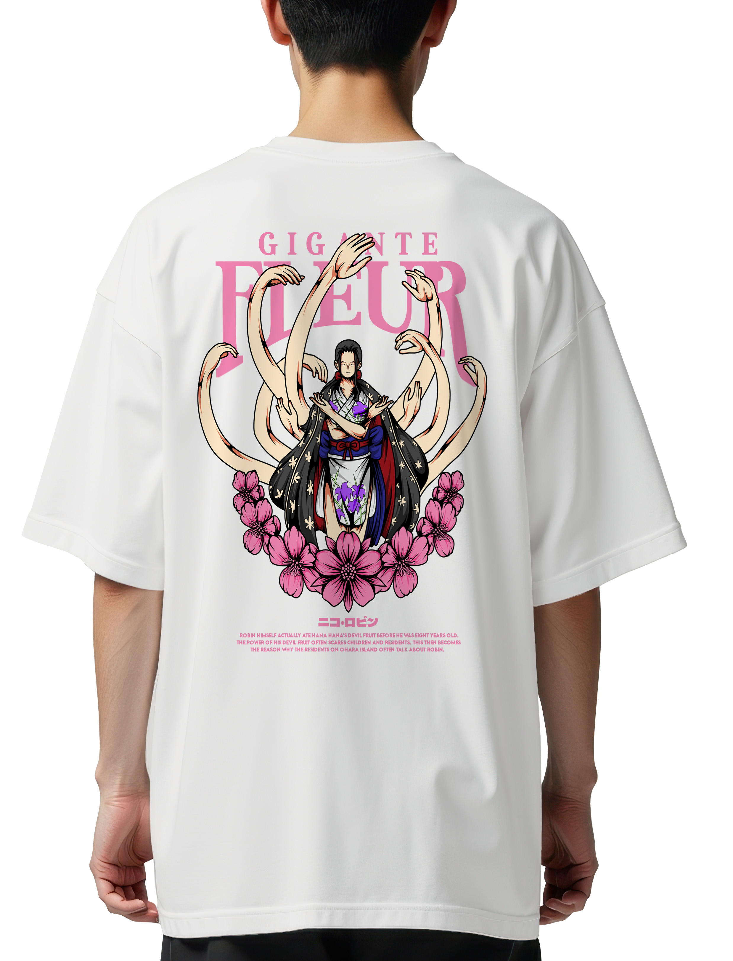 Oversized T-Shirt One Piece Nico Robin Pop Culture White