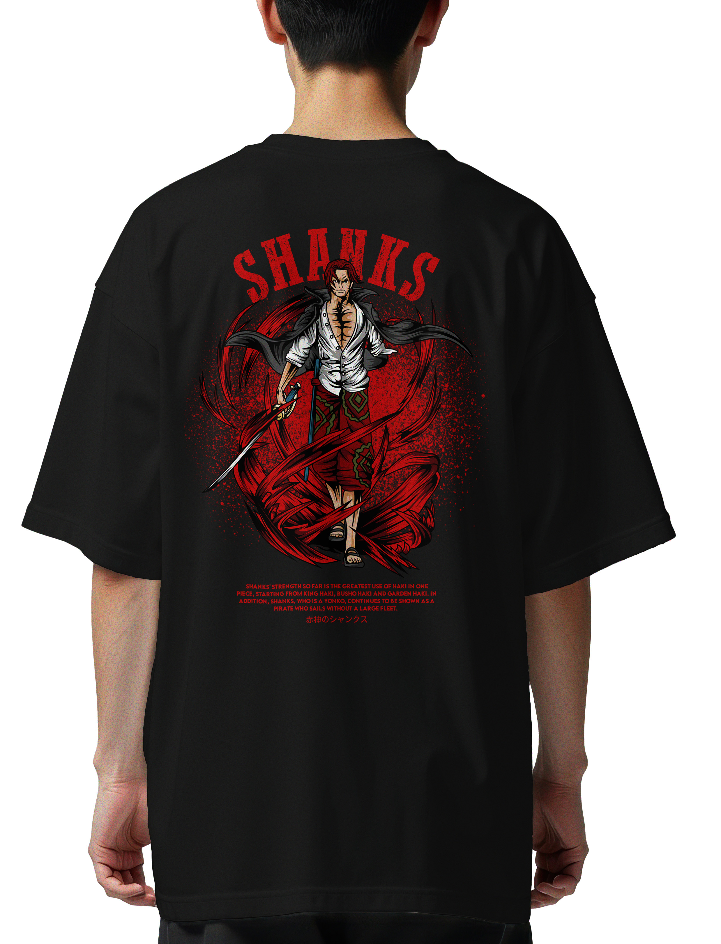 Oversized T-Shirt One Piece Shanks Pop Culture Black