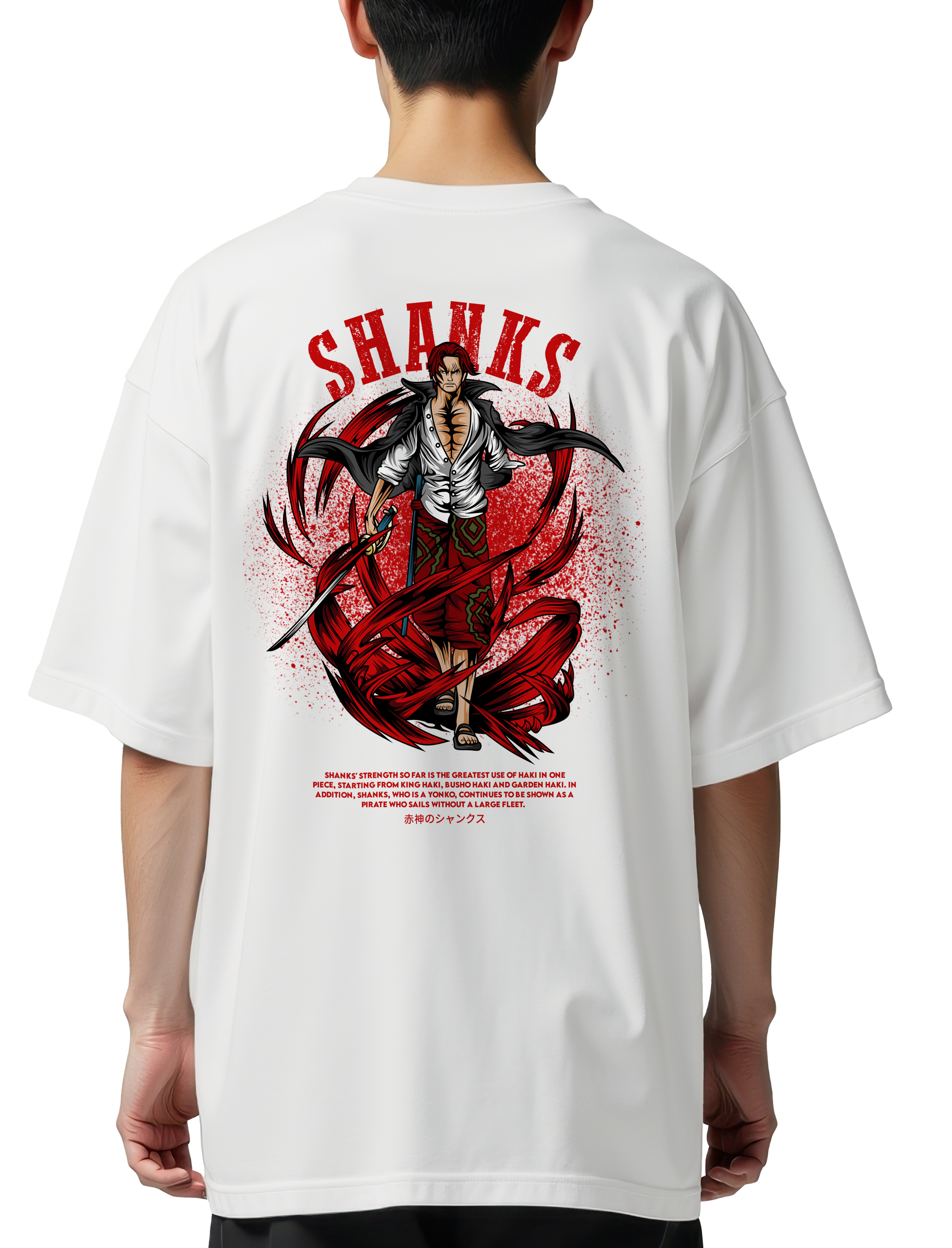 Oversized T-Shirt One Piece Shanks Pop Culture White