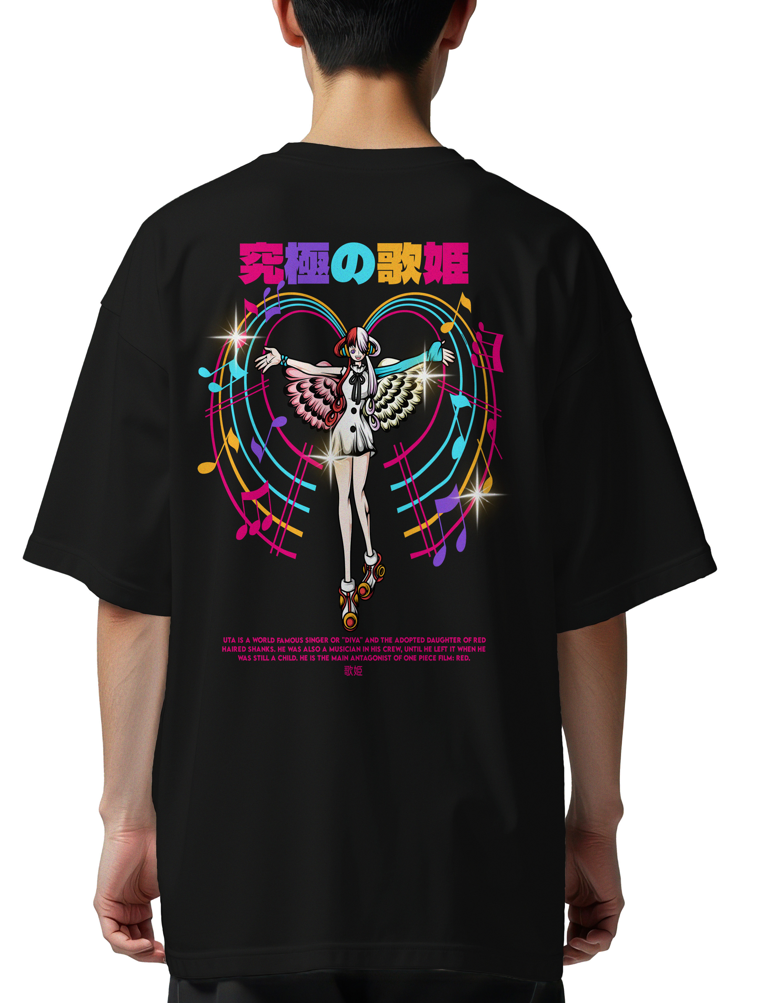 Oversized T-Shirt One Piece Uta Pop Culture Black