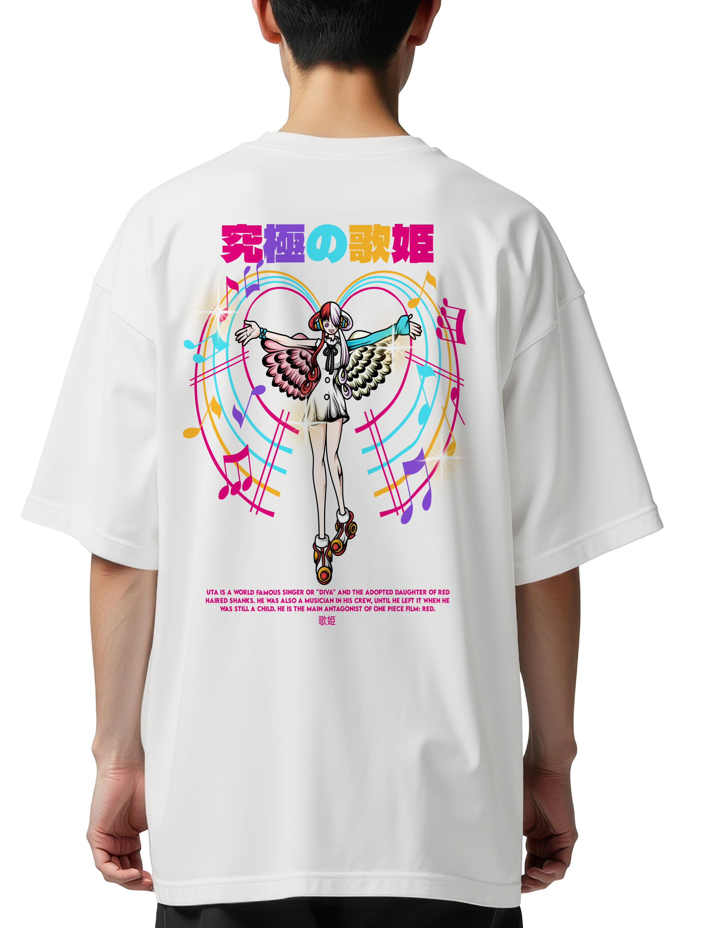 Oversized T-Shirt One Piece Uta Pop Culture White