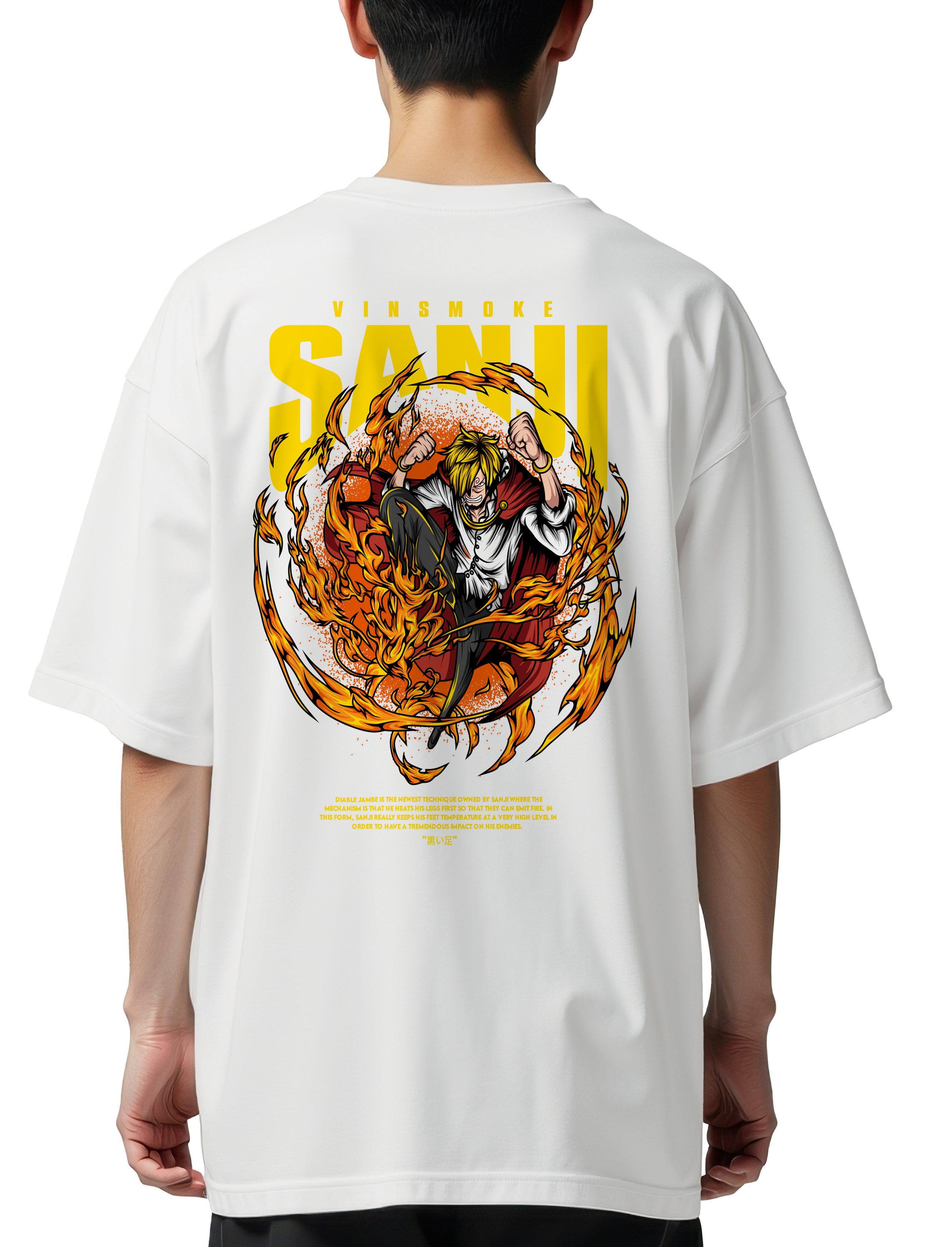 Oversized T-Shirt One Piece Vinsmoke Sanji Pop Culture White