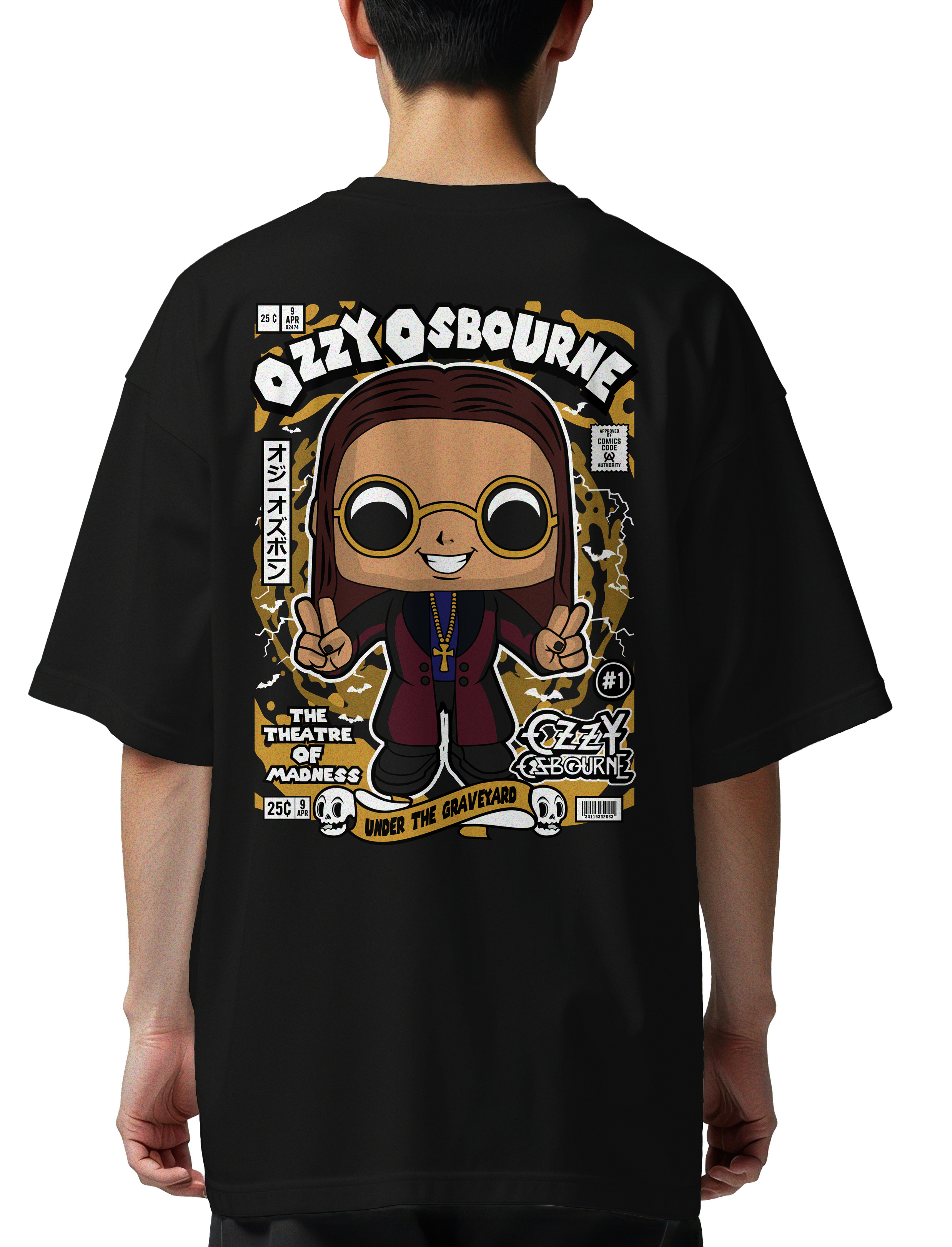 Oversized T-Shirt Ozzy Osbourne Pop Culture Black