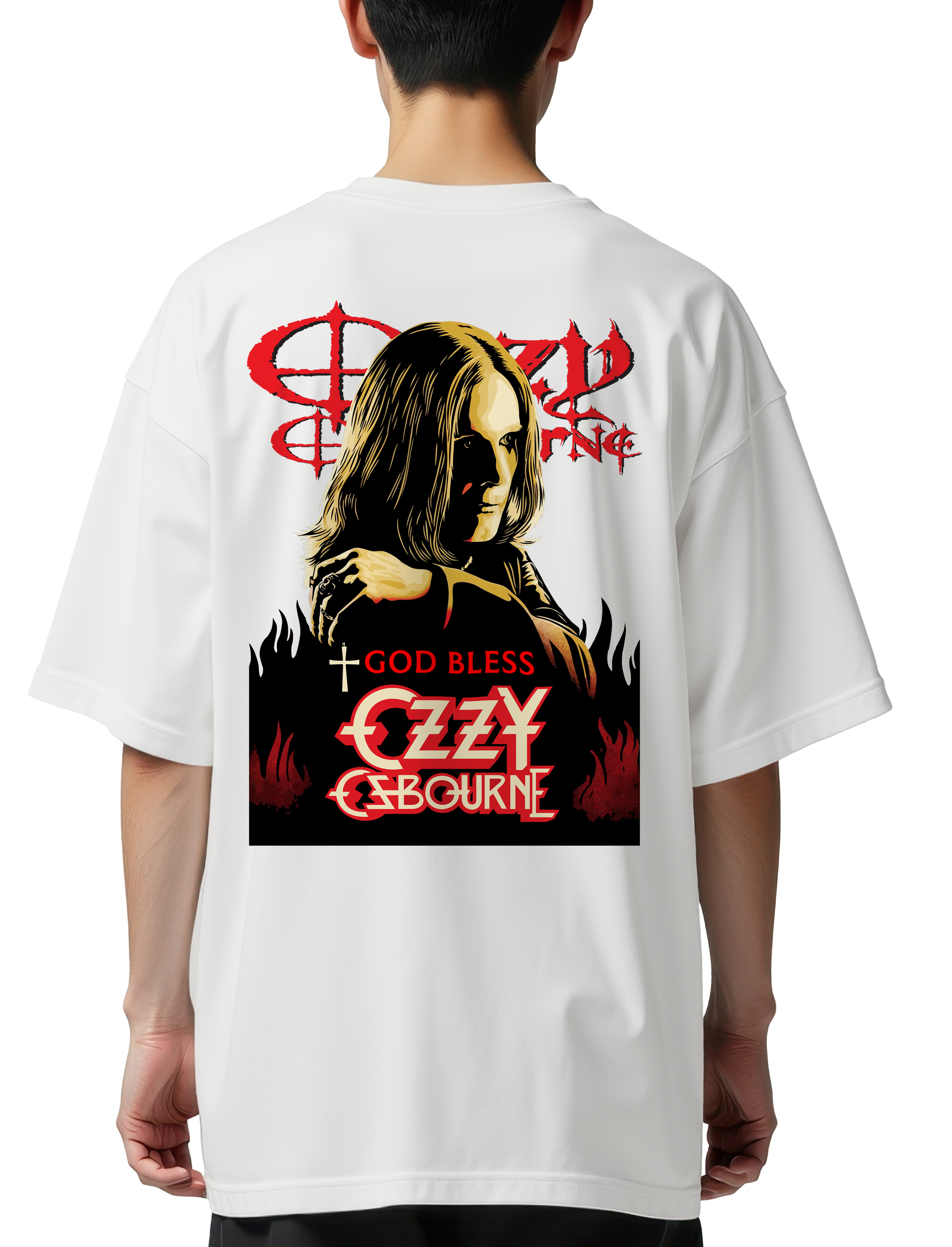 Oversized T-Shirt Ozzy Osbourne 1 Rock Avenue White