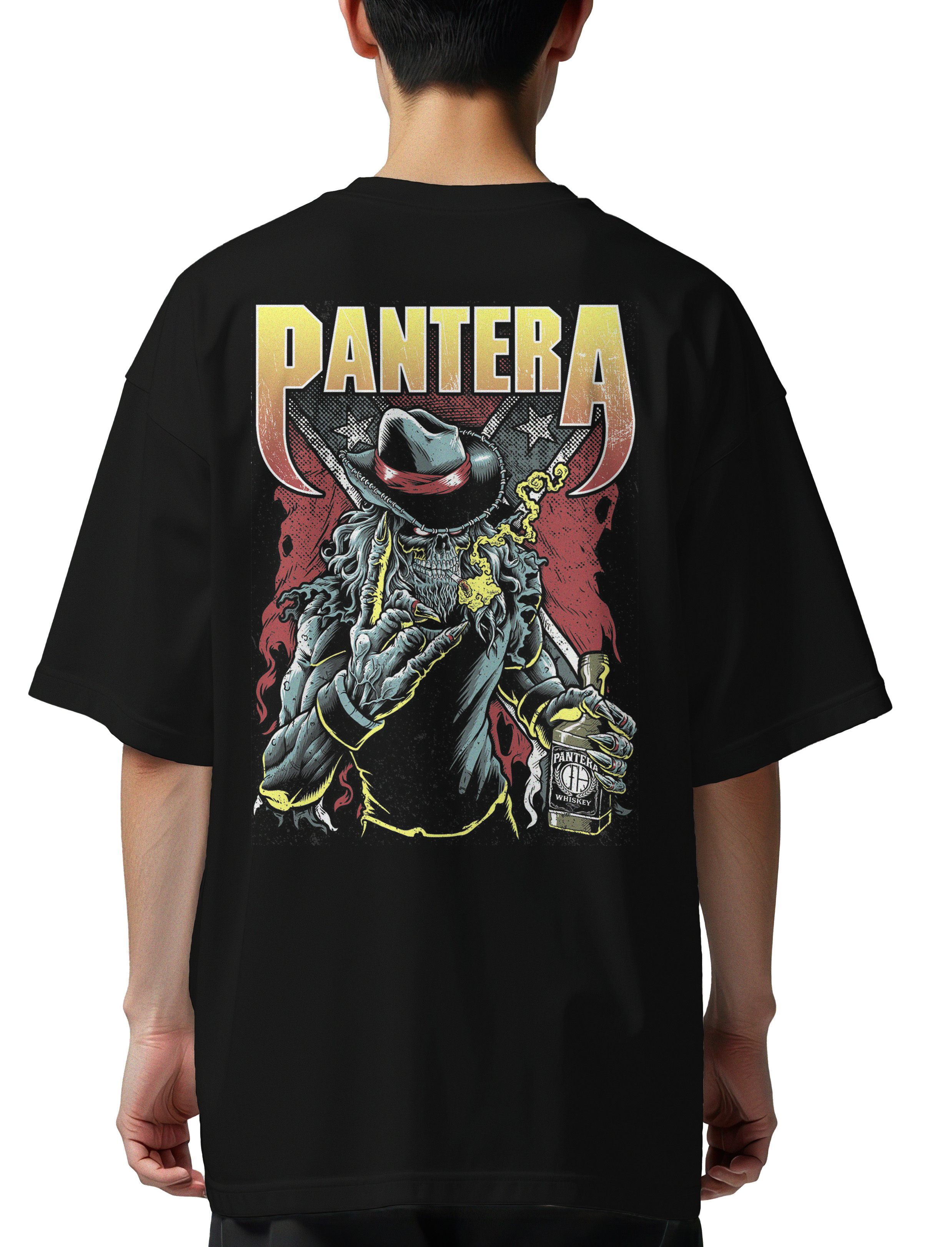 Oversized T-Shirt Pathera Rock Avenue Black