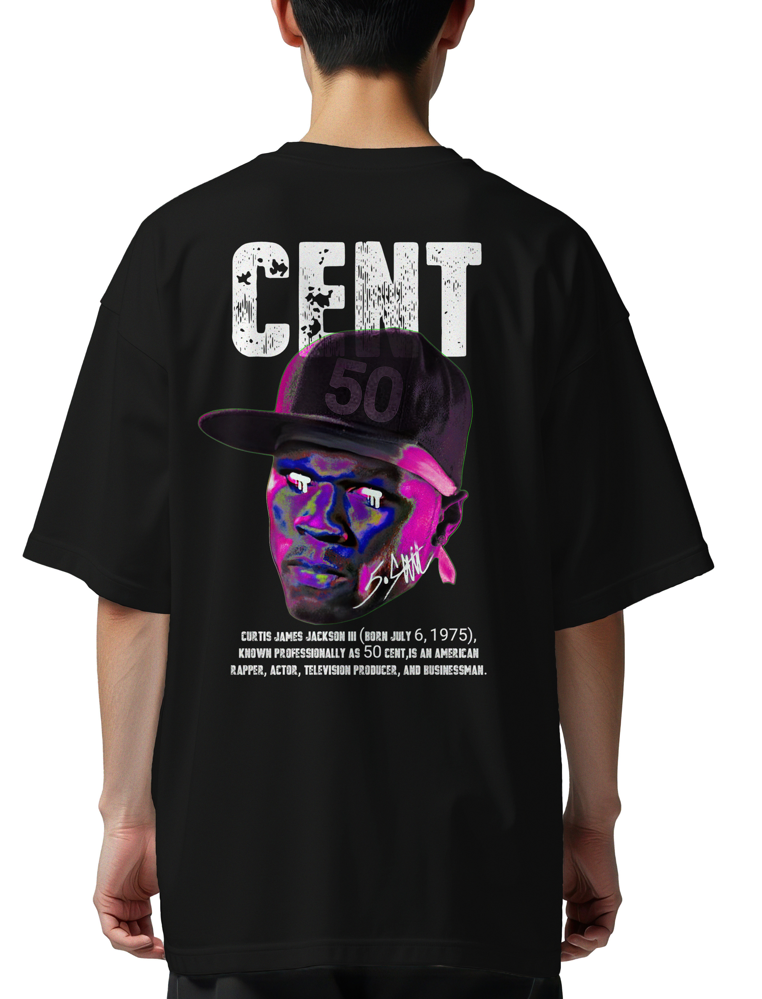 Oversized T-Shirt 50Cent Pop Culture Black