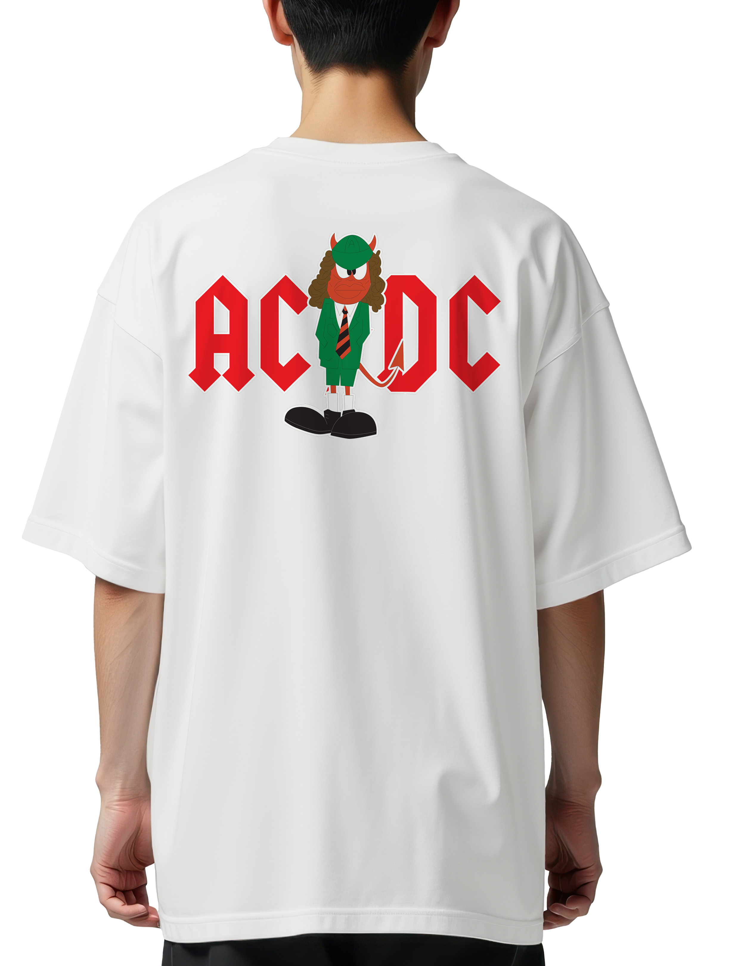 Oversized T-Shirt ACDC Art1 Rock Avenue White