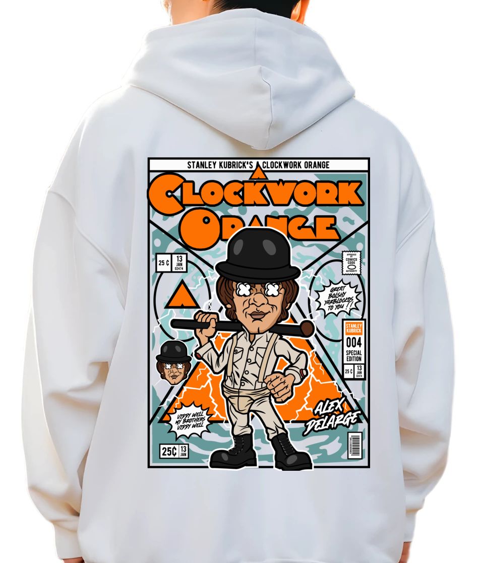 Hoodie Alex Delarge Clockwork Orange Pop Culture White