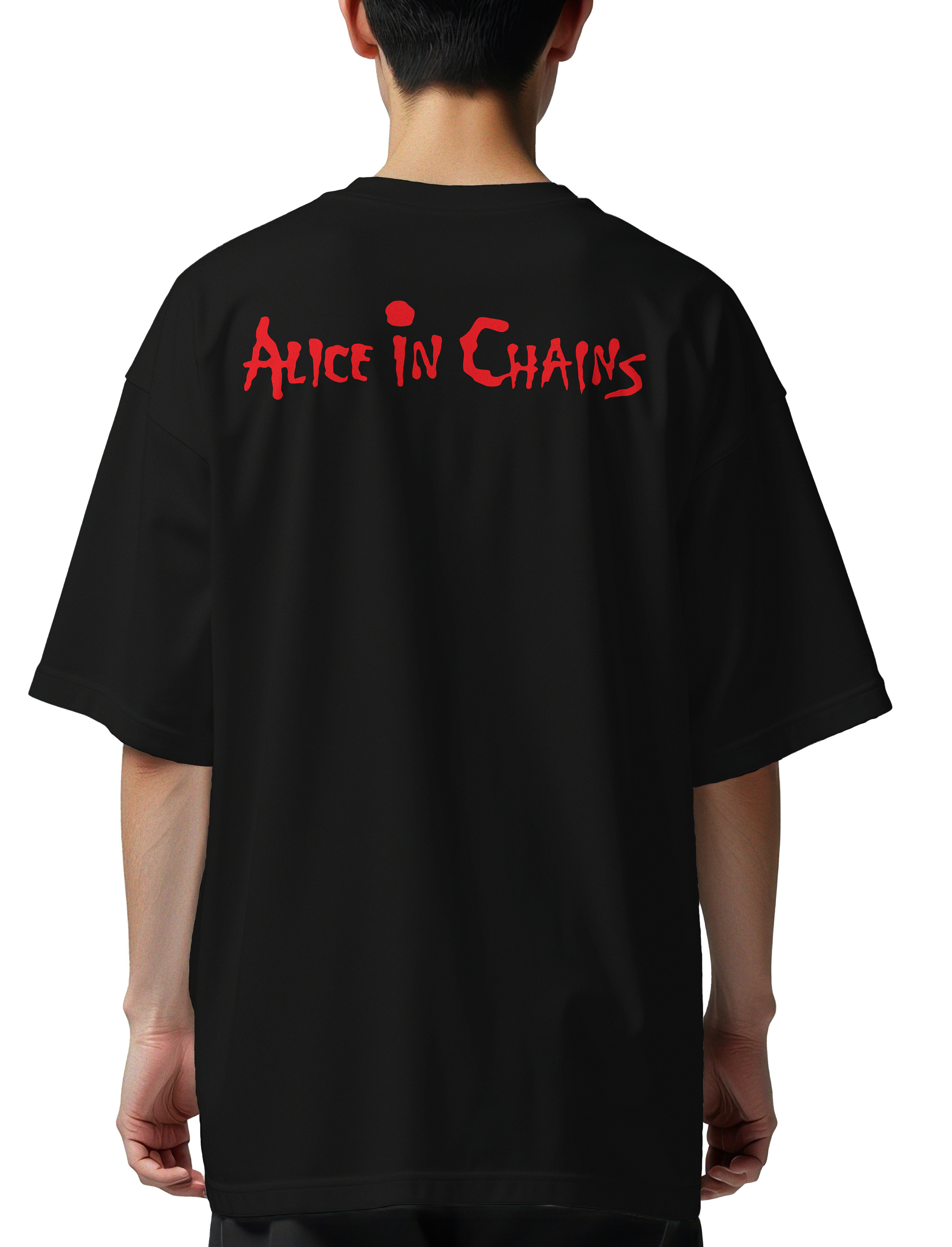 Oversized T-Shirt Alice In Chains Logo Name Art Rock Avenue Black