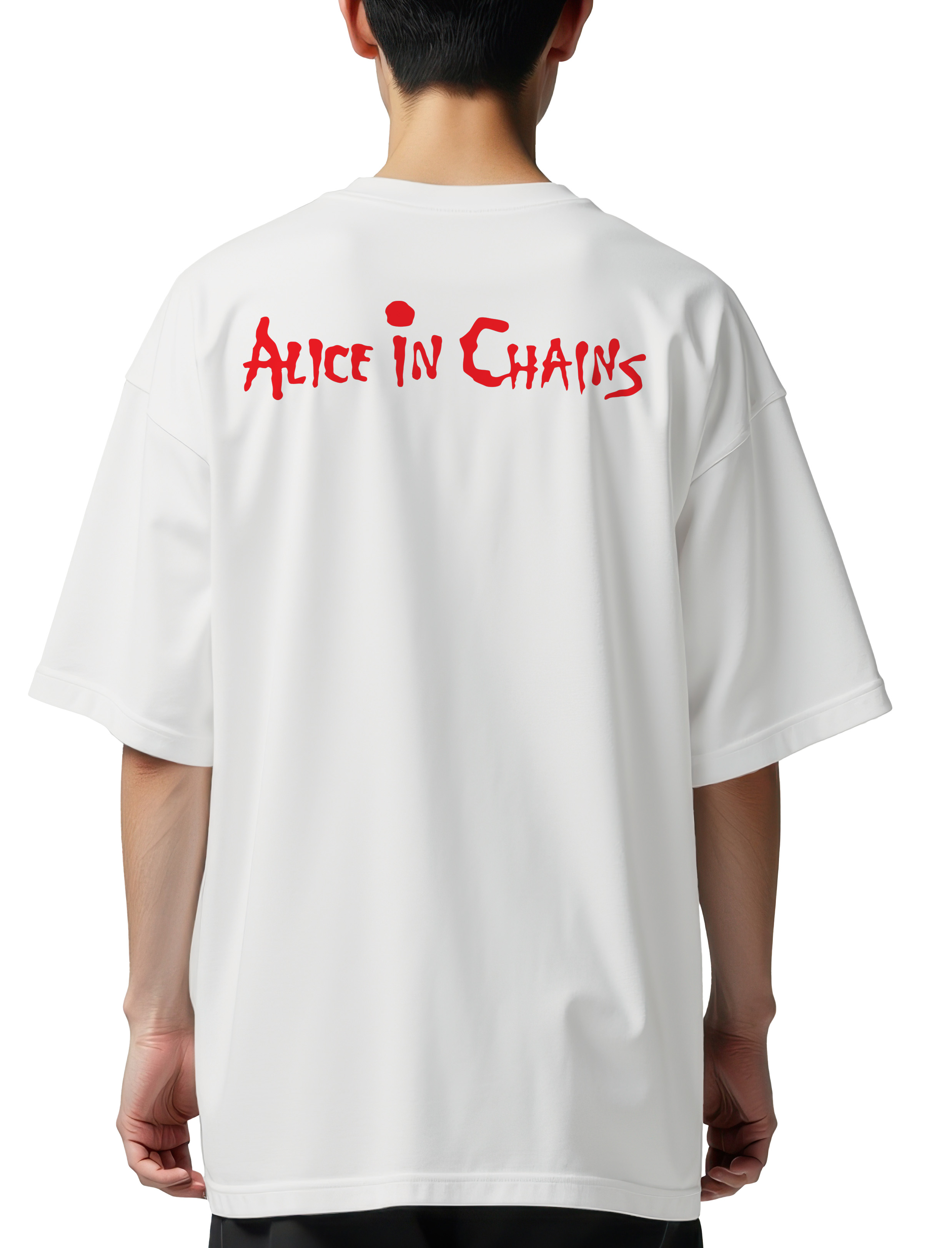 Oversized T-Shirt Alice In Chains Logo Name Art Rock Avenue White