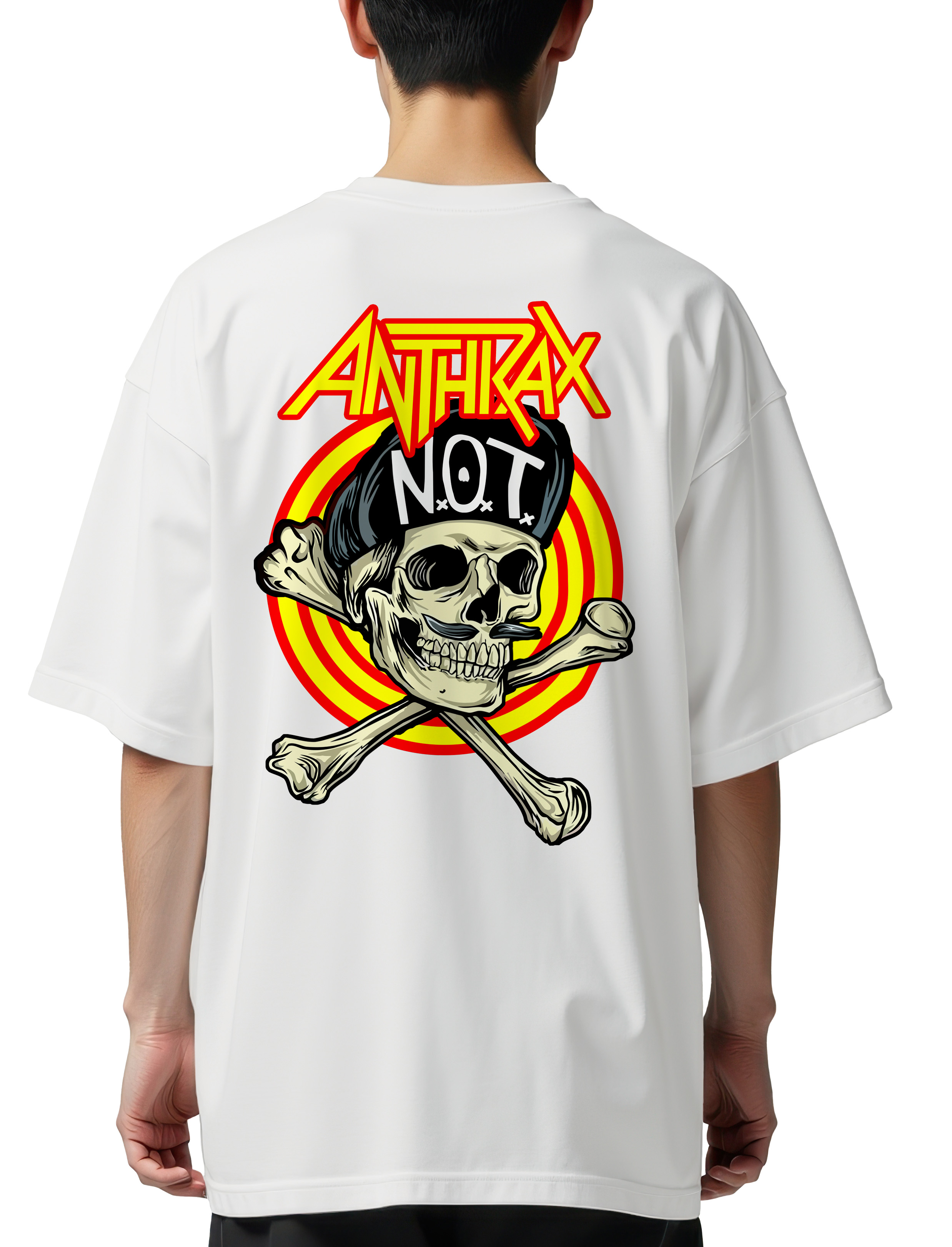 Oversized T-Shirt Anthrax Art2 Rock Avenue White