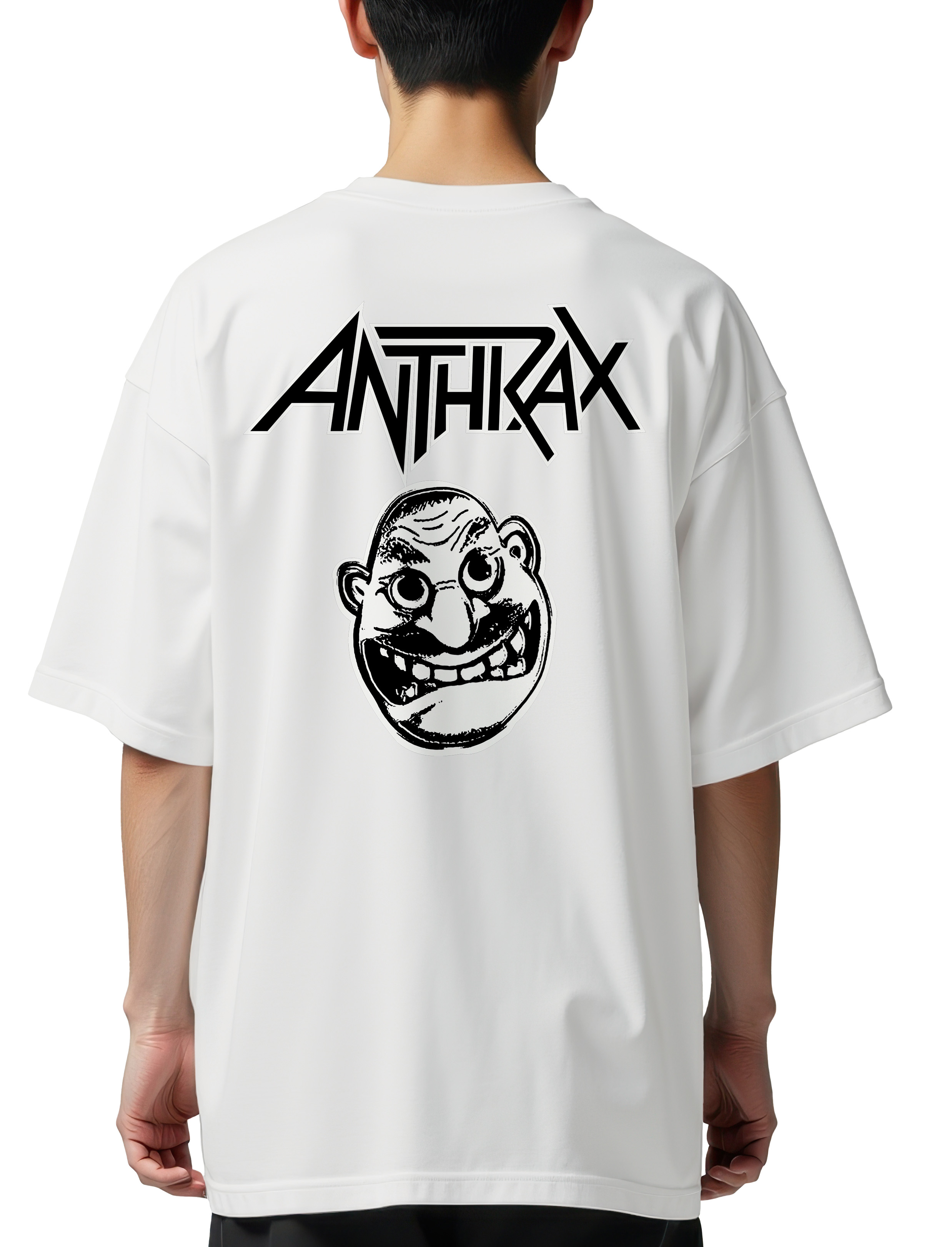 Oversized T-Shirt Anthrax Not Man Rock Avenue White