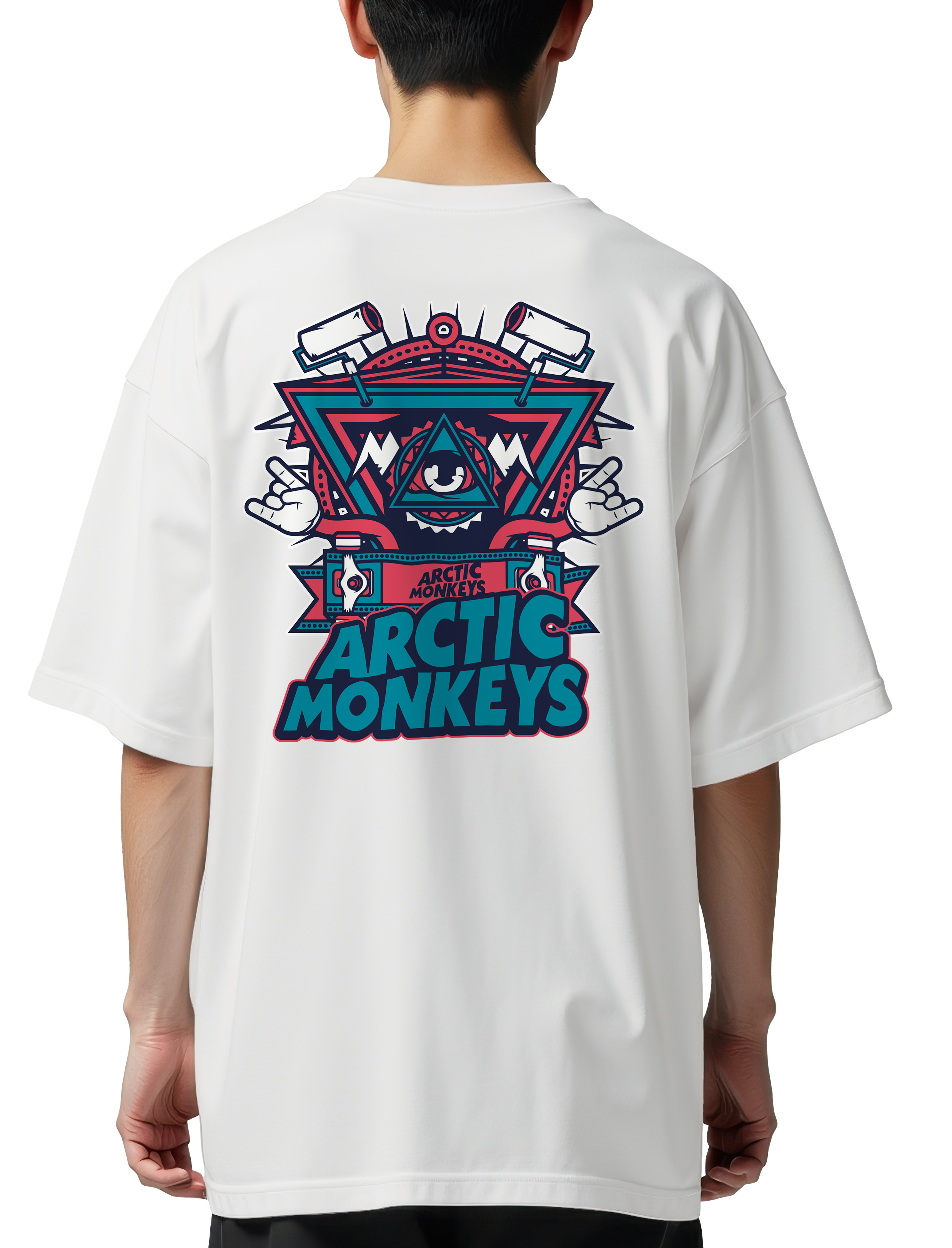 Oversized T-Shirt Arctic Monkeys Art1 Rock Avenue White
