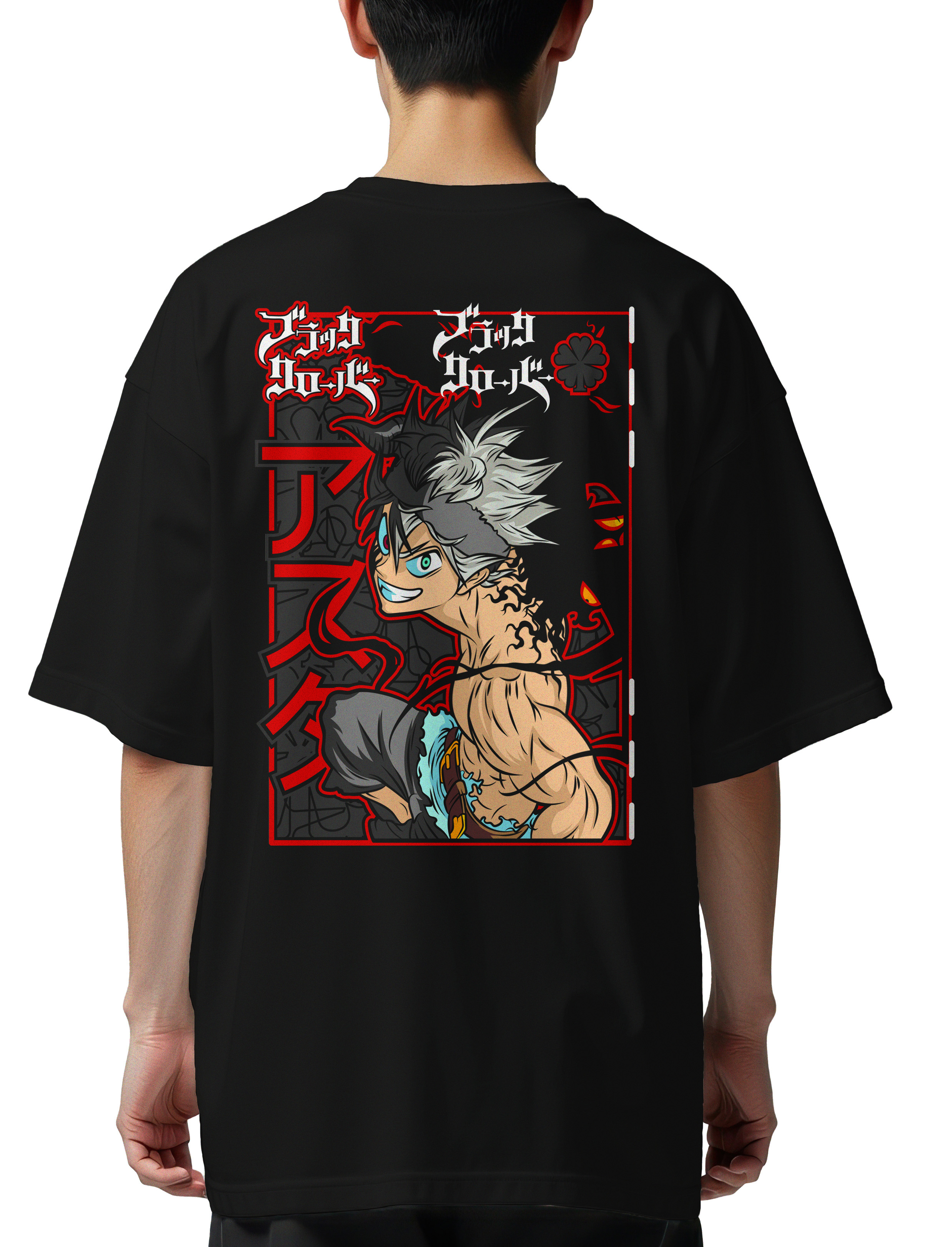 Oversized T-Shirt Asta Black Clover Pop Culture Black