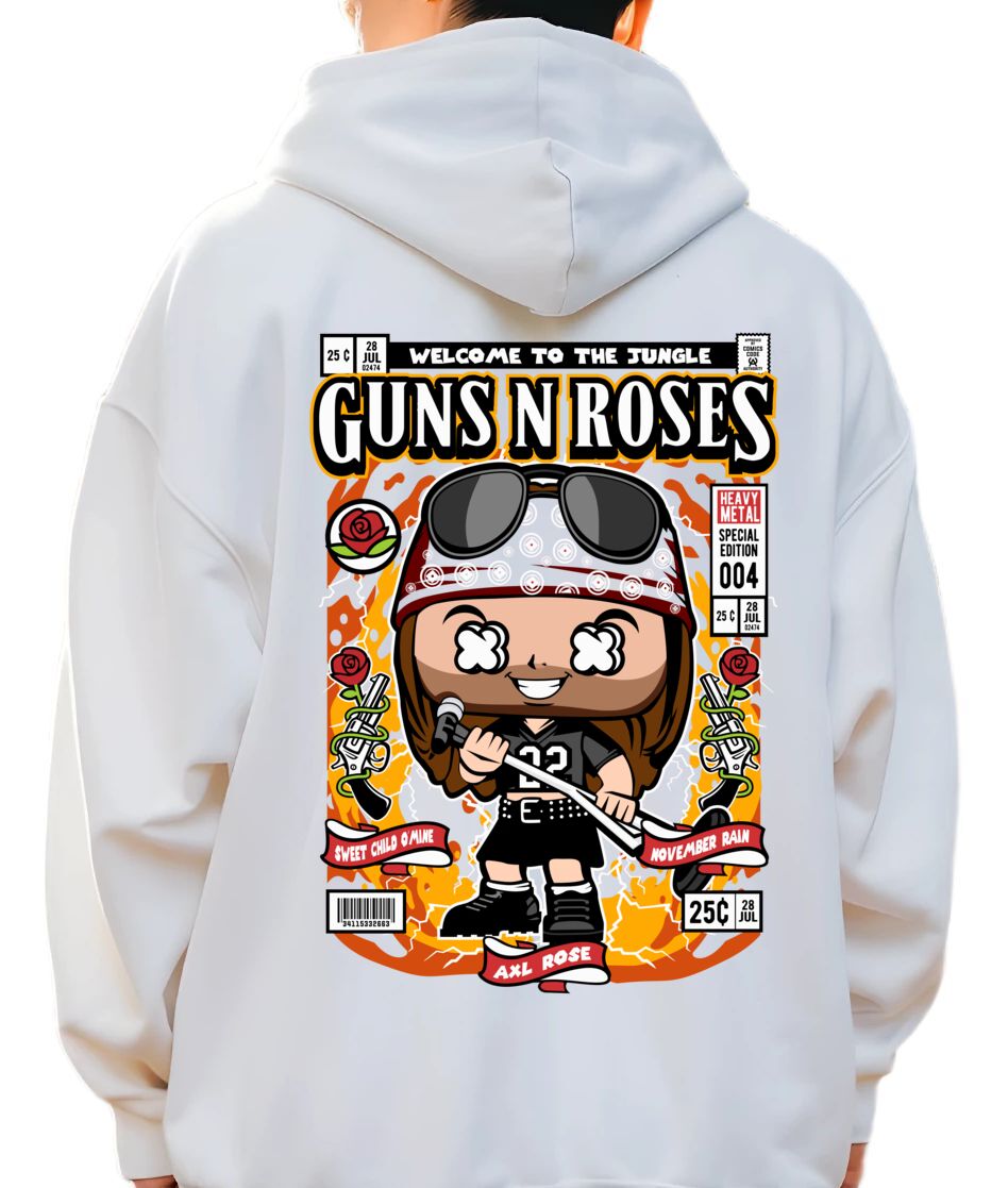 Hoodie Axl Rose Pop Culture White