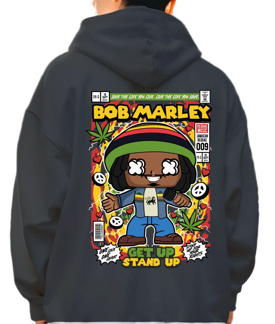 Hoodie Bob Marley Pop Culture Black