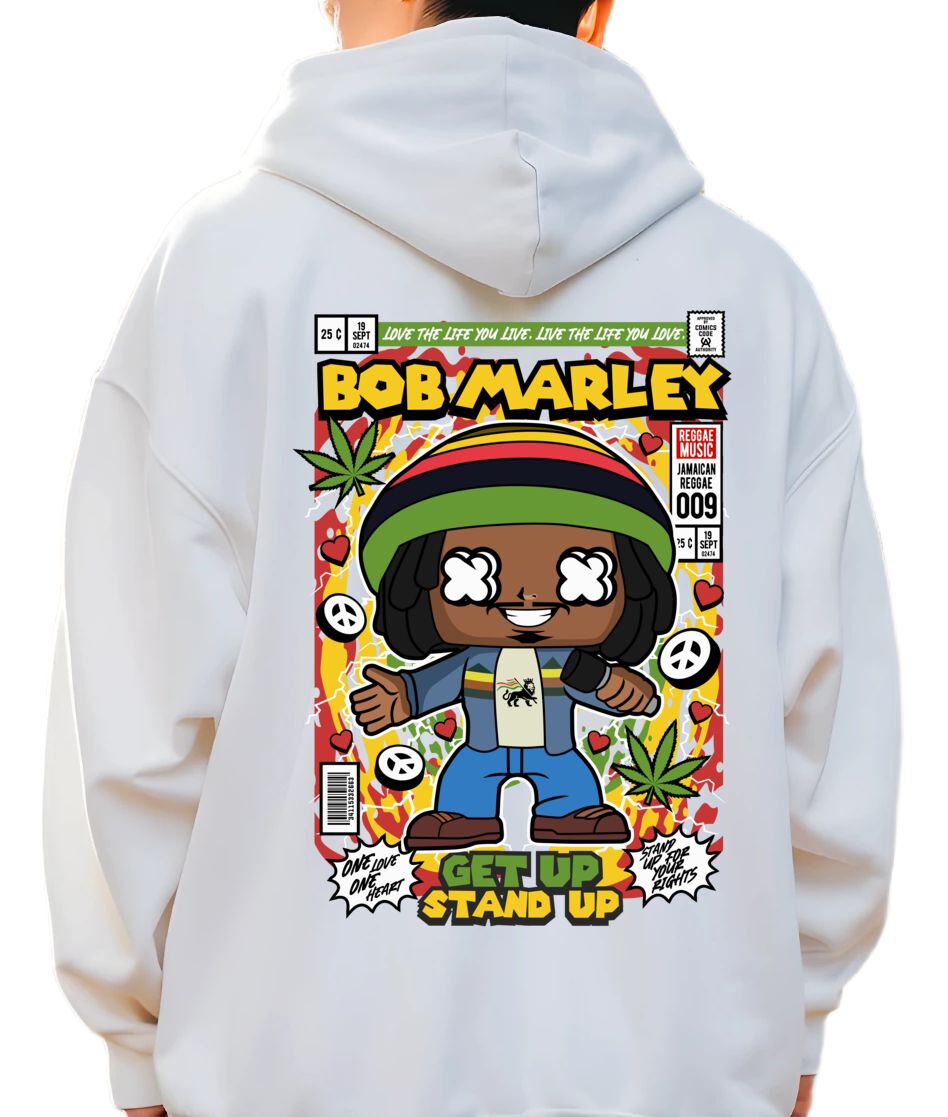 Hoodie Bob Marley Pop Culture White