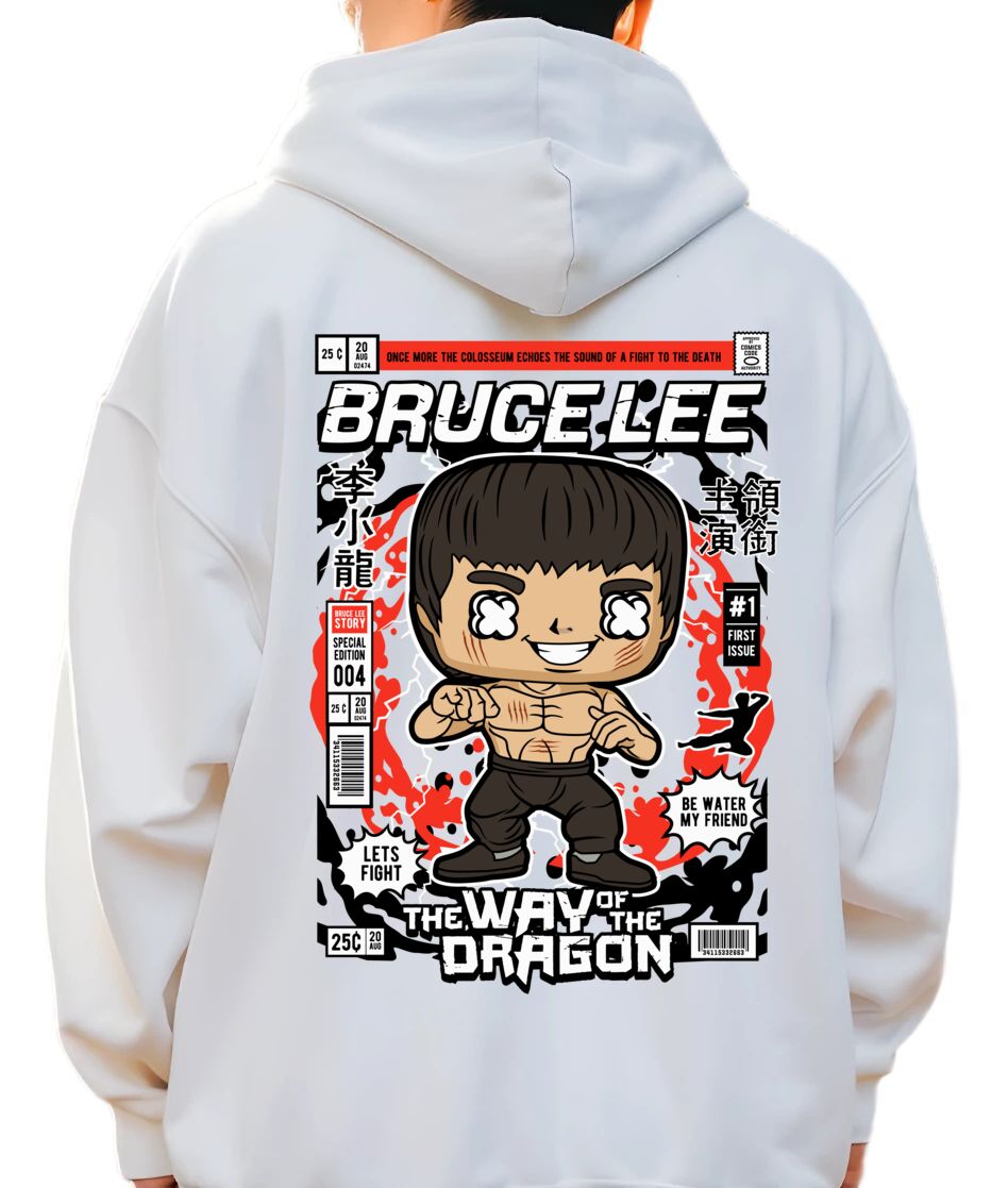 Hoodie Bruce Lee Pop Culture White