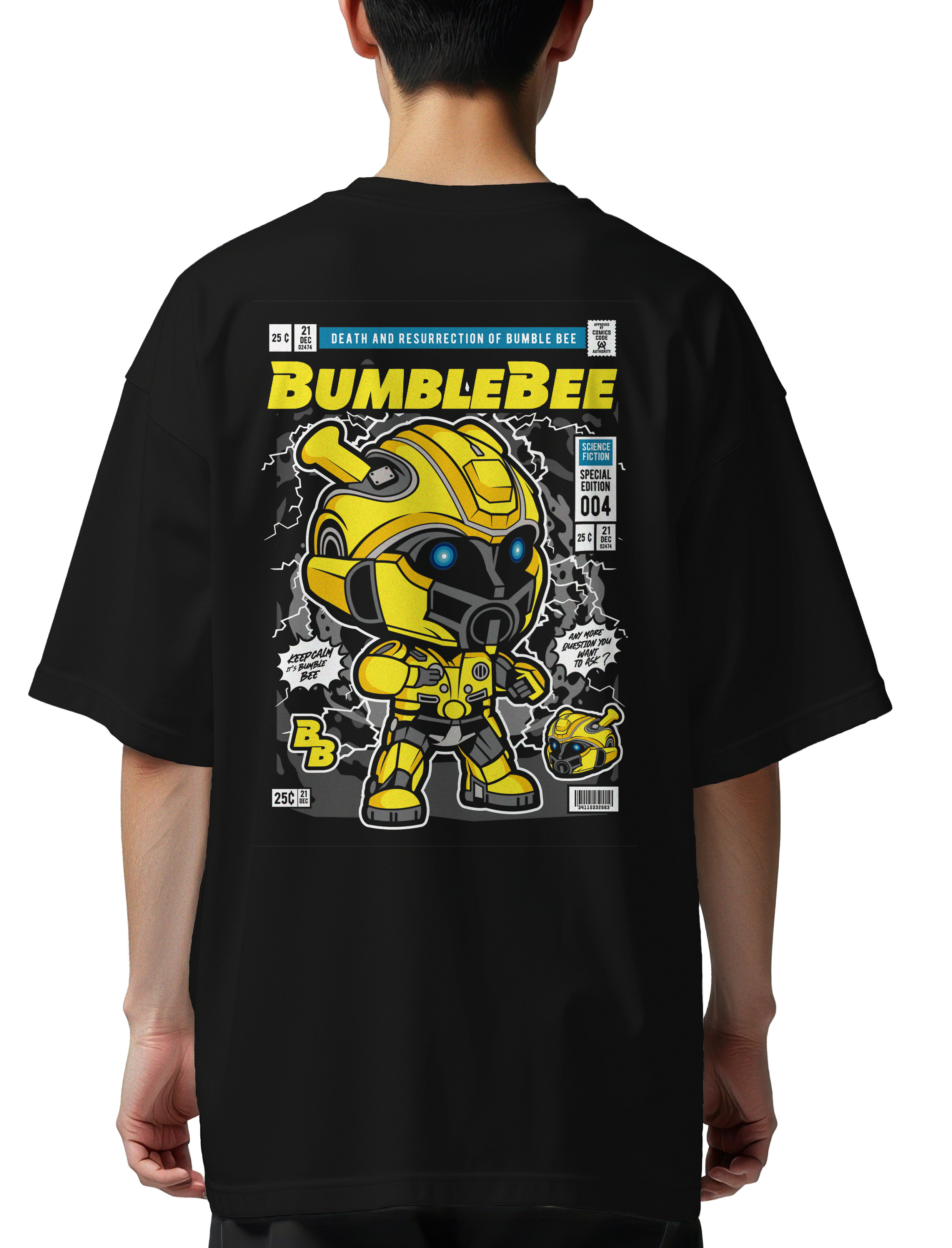 Oversized T-Shirt Bumble Bee Pop Culture Black