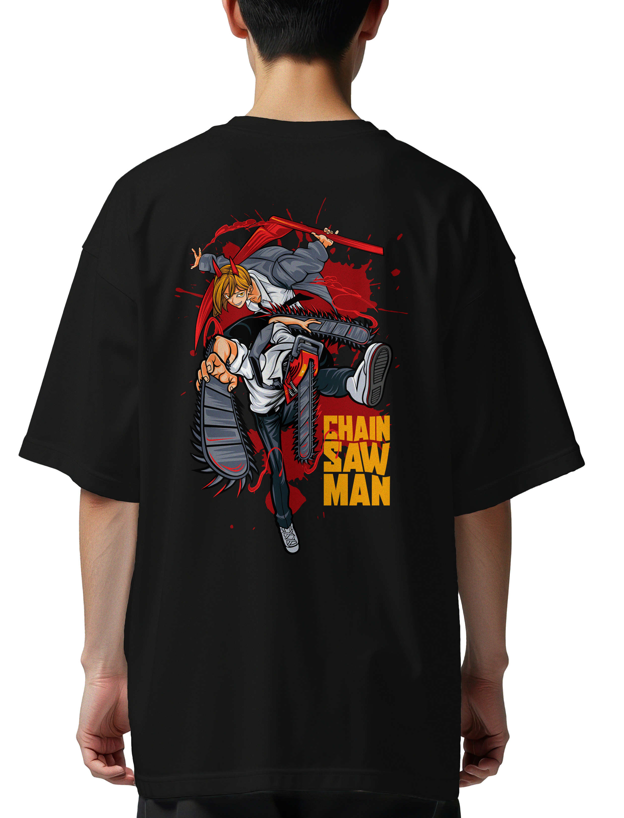 Oversized T-Shirt Chain Saw Man Pop Culture Black